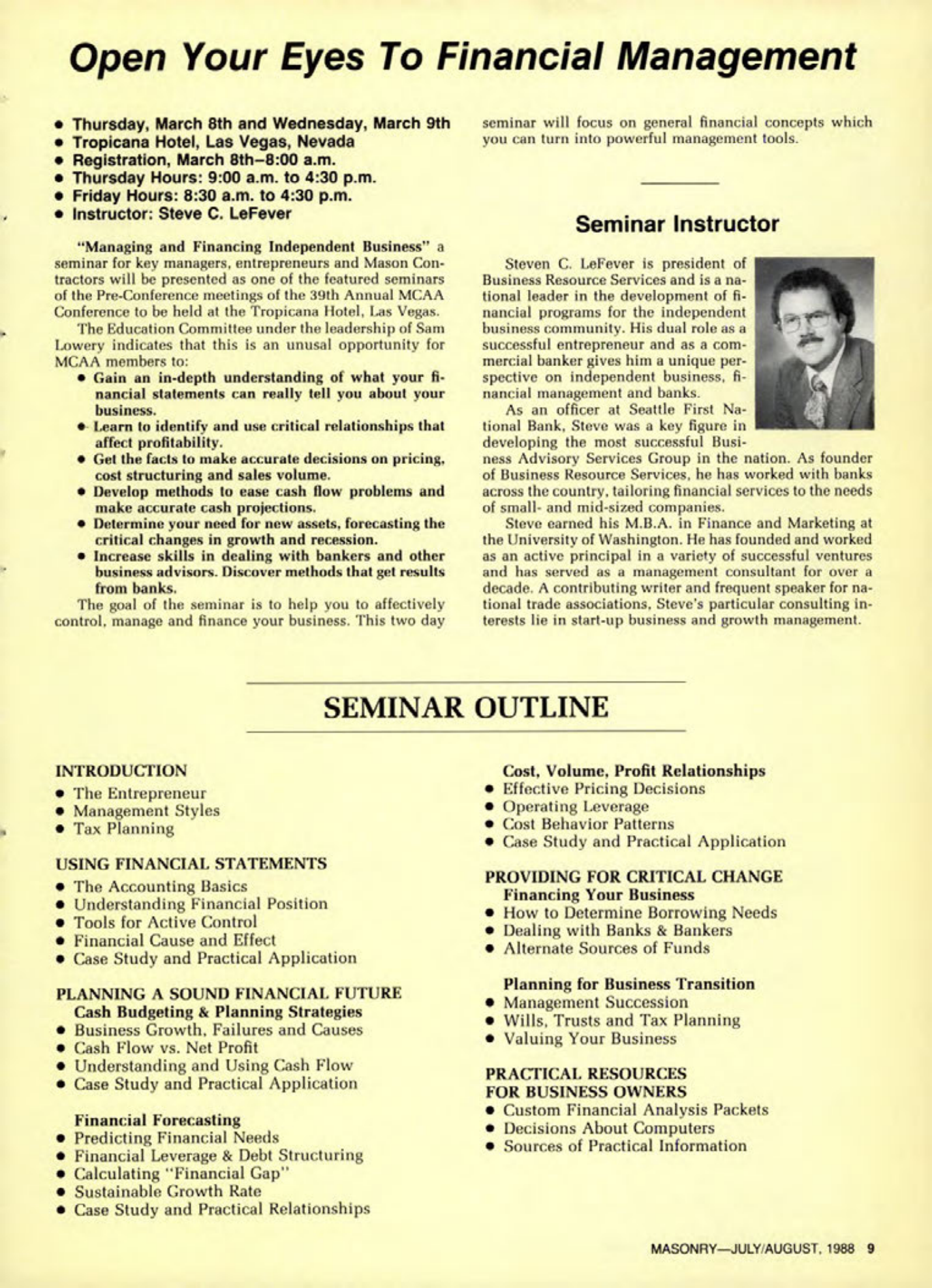 Masonry Magazine August 1988 Page. 9