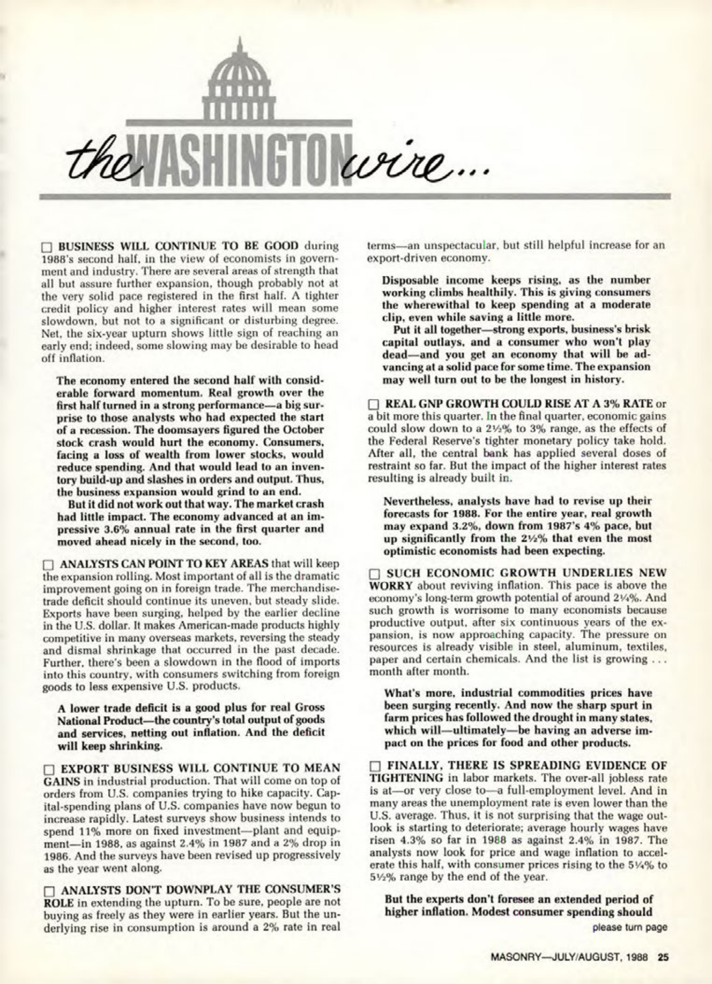 Masonry Magazine August 1988 Page. 25