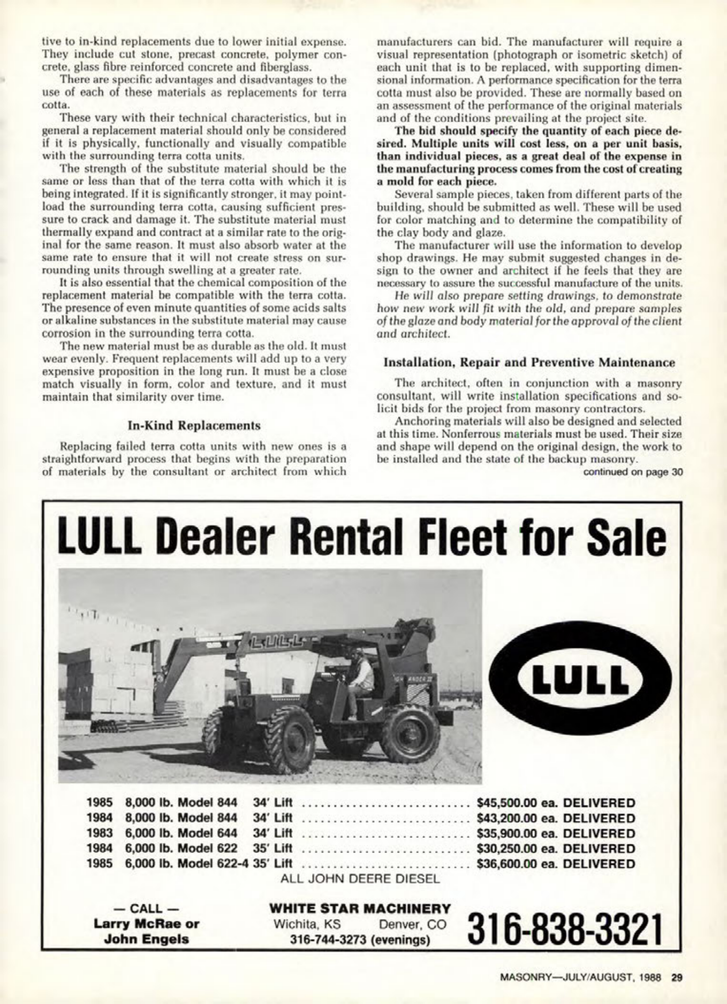 Masonry Magazine August 1988 Page. 29