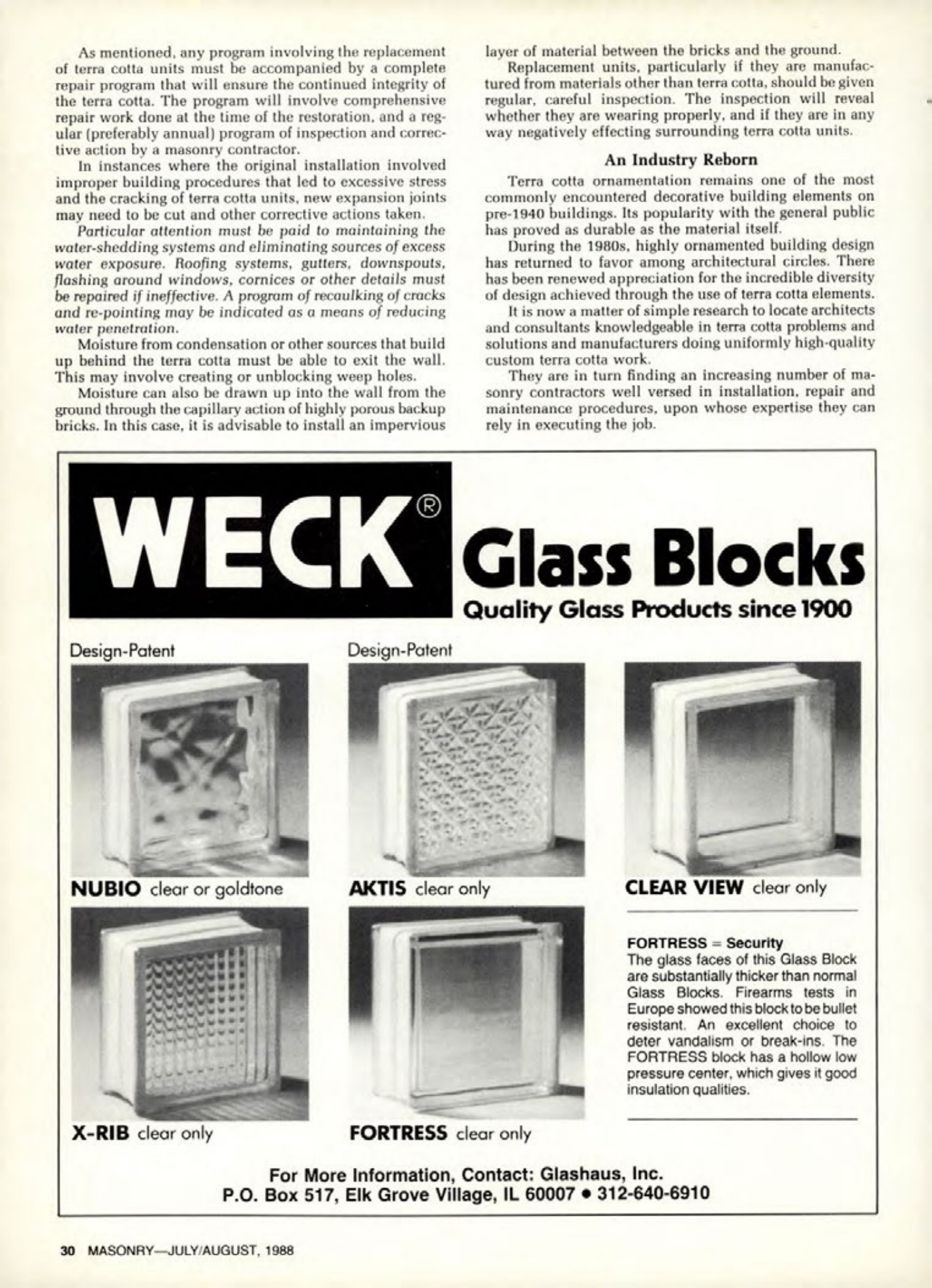 Masonry Magazine August 1988 Page. 30