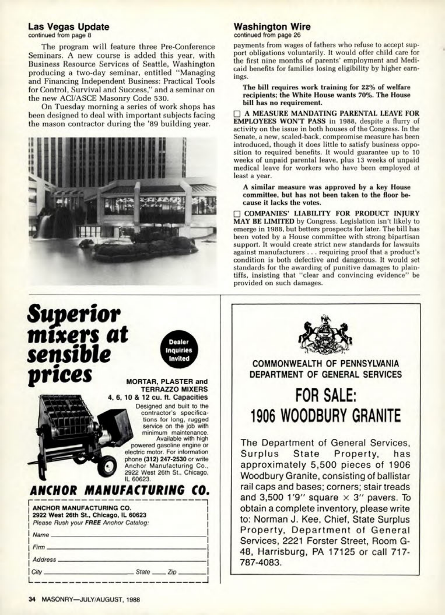 Masonry Magazine August 1988 Page. 34
