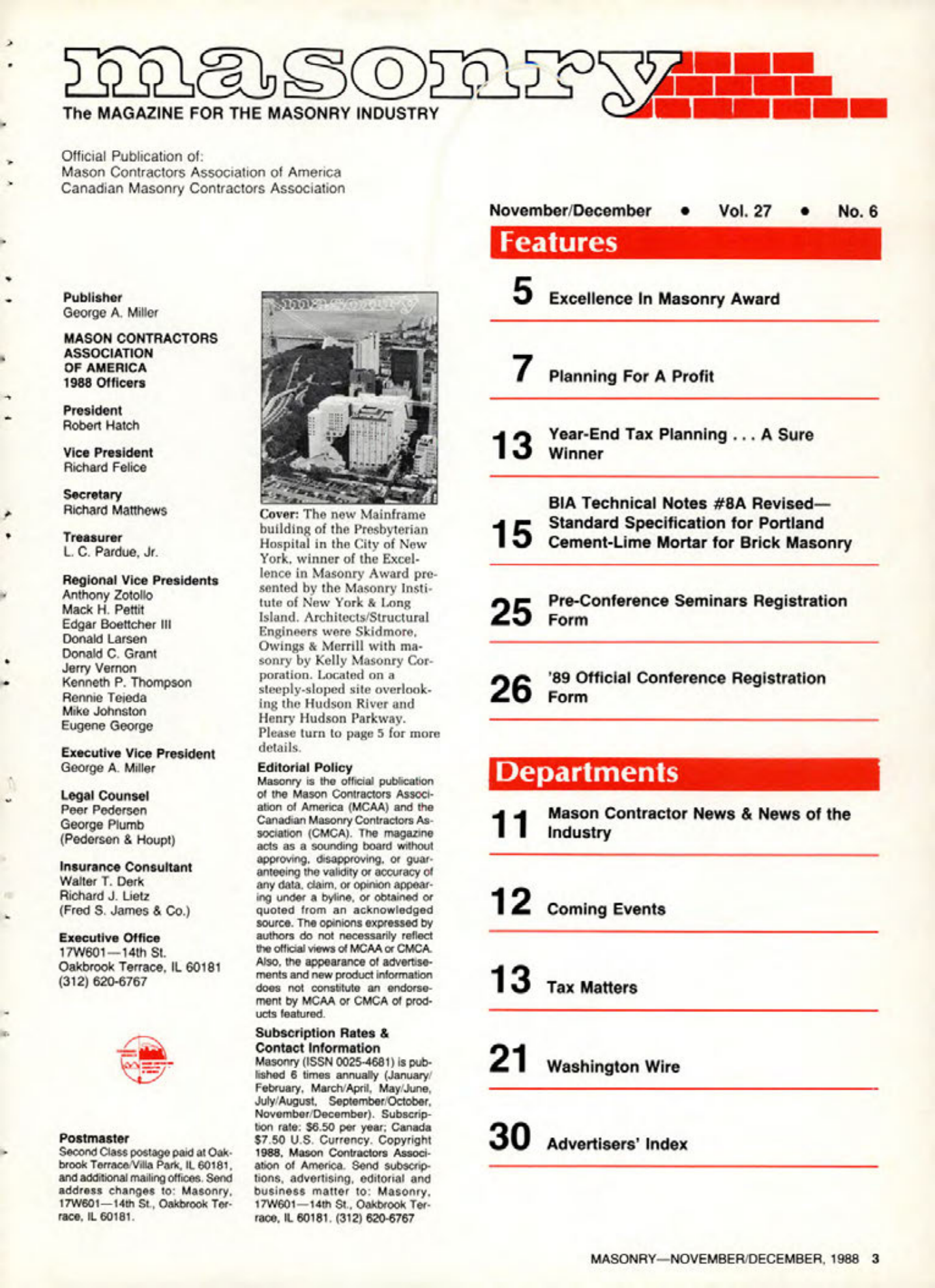 Masonry Magazine December 1988 Page. 3