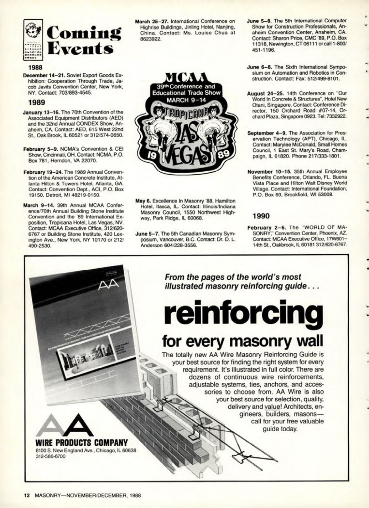 Masonry Magazine December 1988 Page. 12