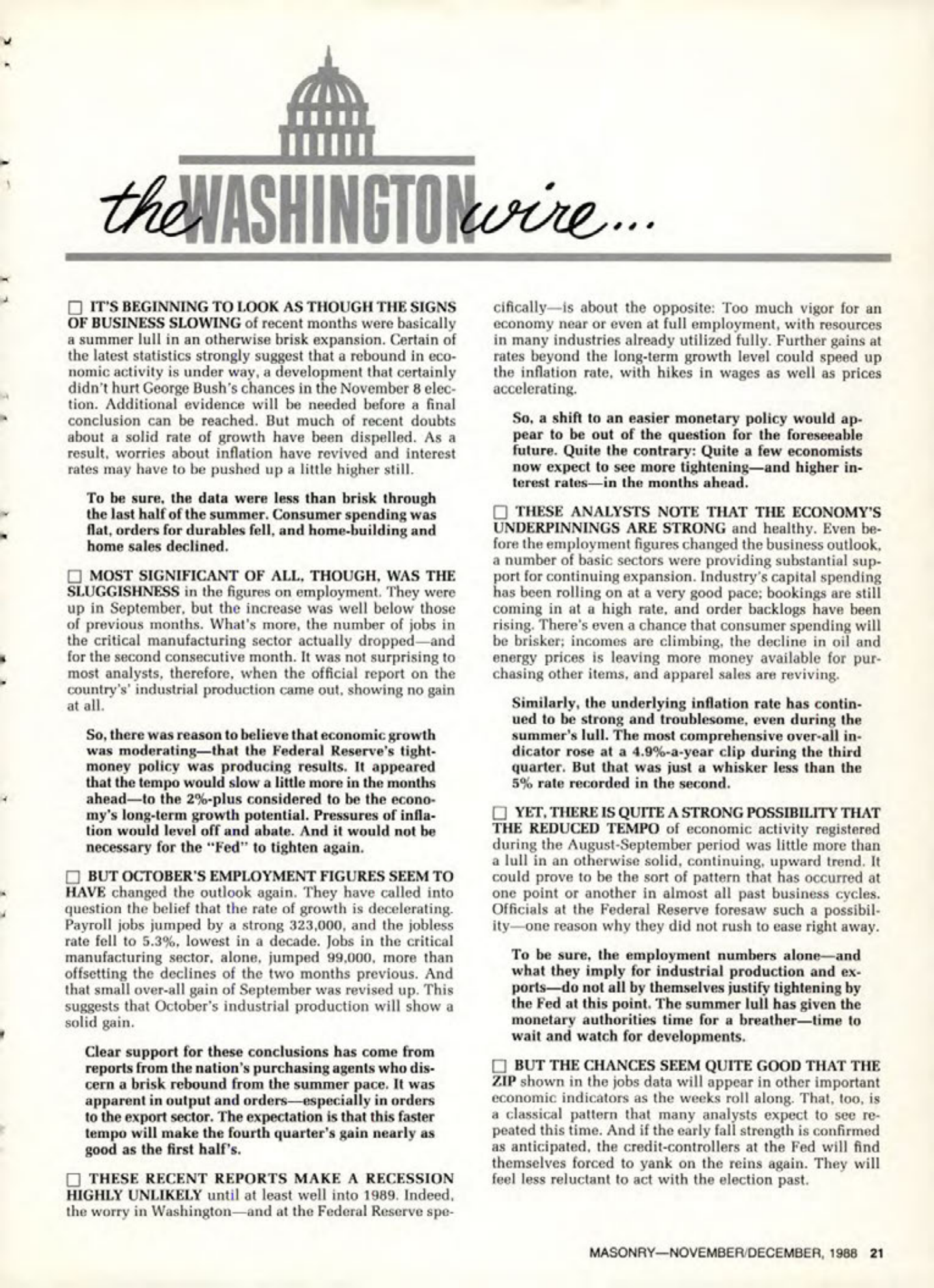Masonry Magazine December 1988 Page. 21