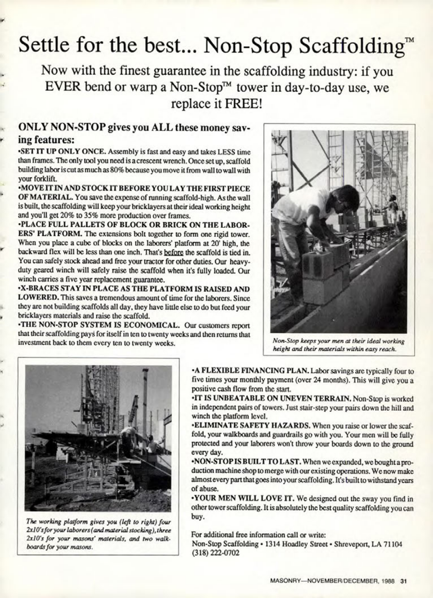 Masonry Magazine December 1988 Page. 31
