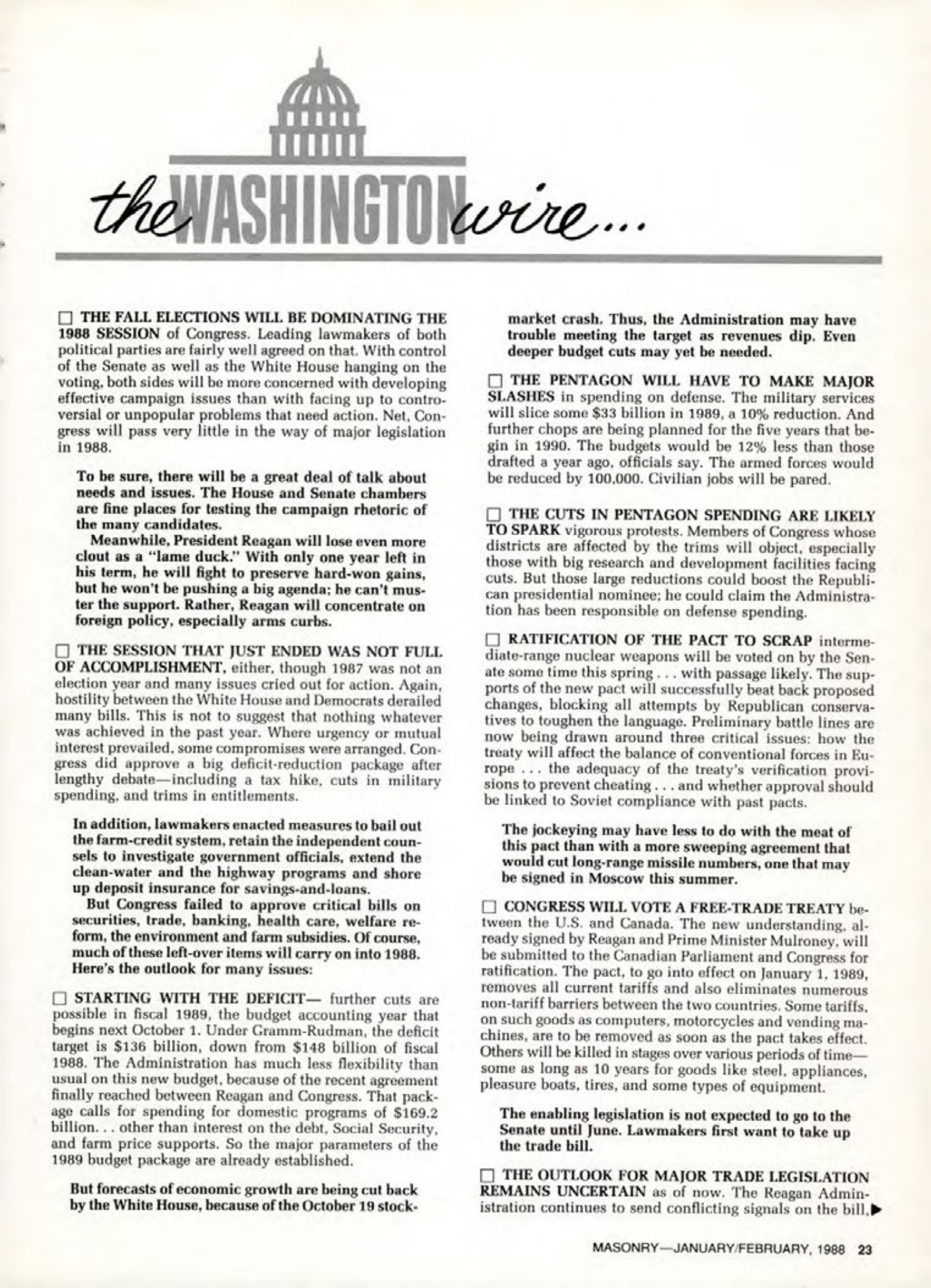 Masonry Magazine February 1988 Page. 23