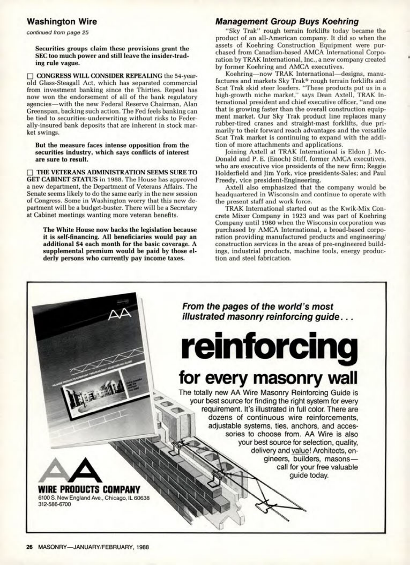 Masonry Magazine February 1988 Page. 26