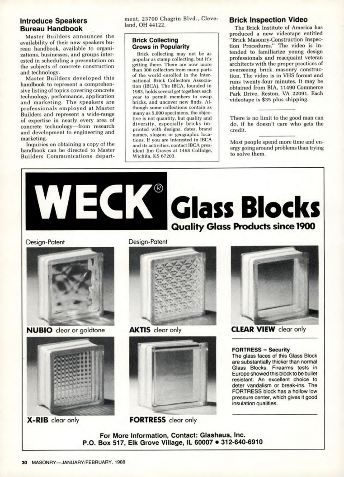 Masonry Magazine February 1988 Page. 30