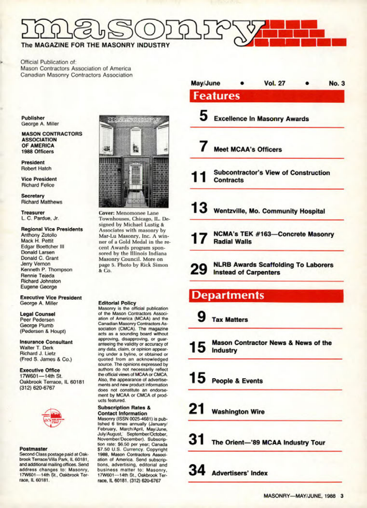 Masonry Magazine June 1988 Page. 3