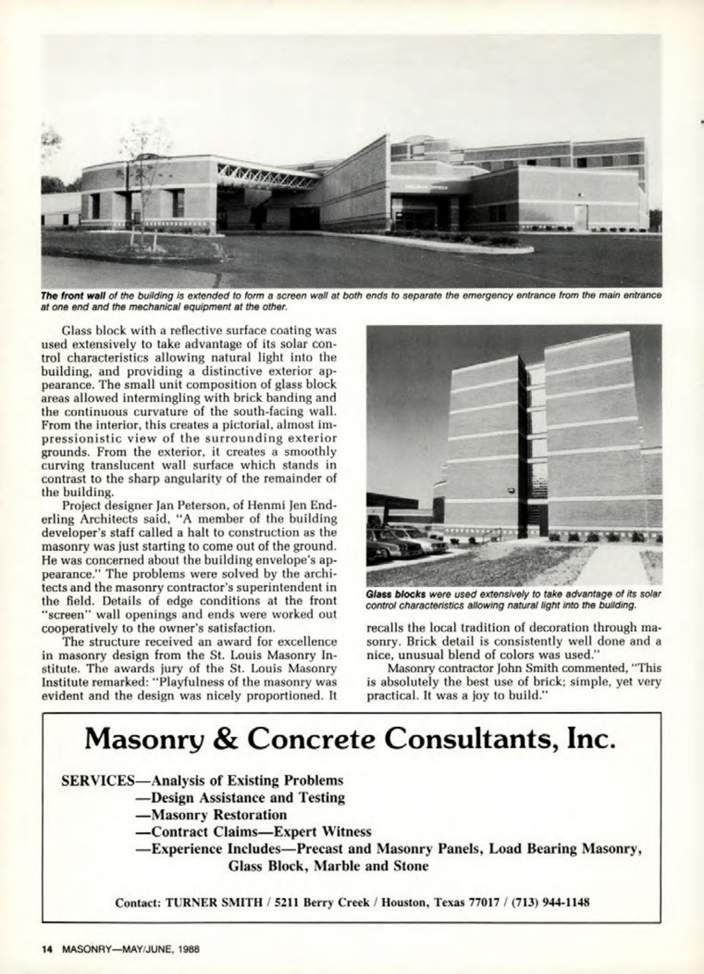 Masonry Magazine June 1988 Page. 14