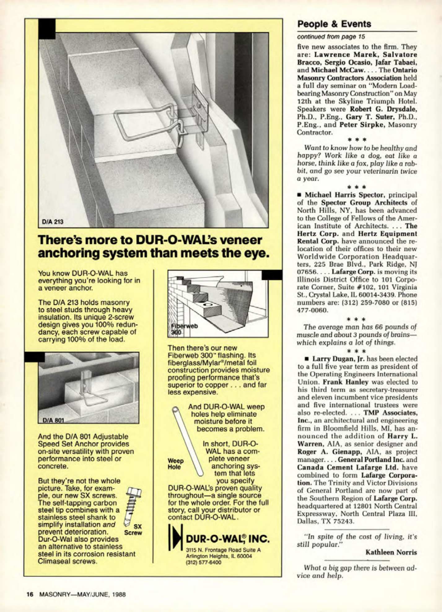 Masonry Magazine June 1988 Page. 16