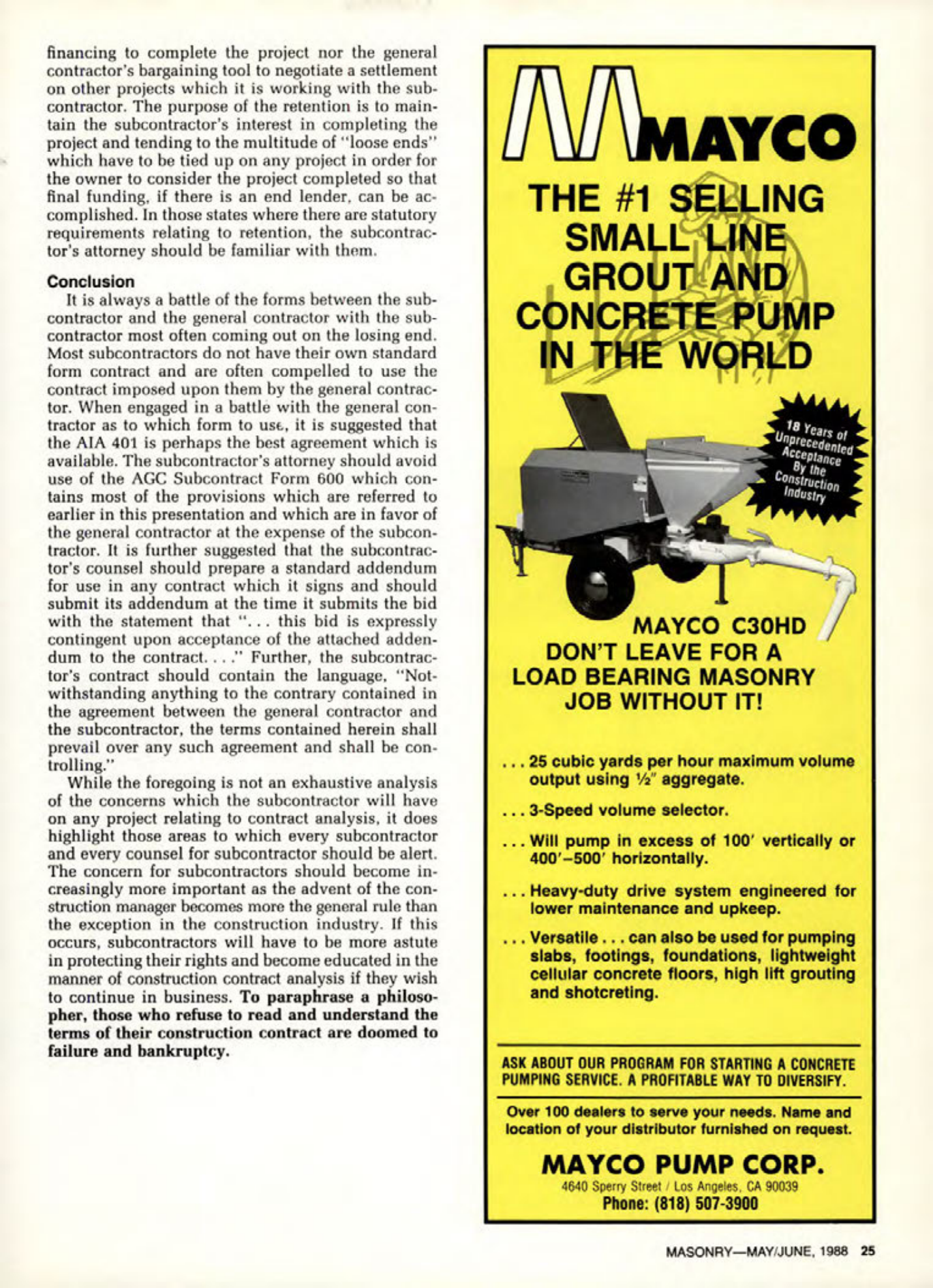 Masonry Magazine June 1988 Page. 25