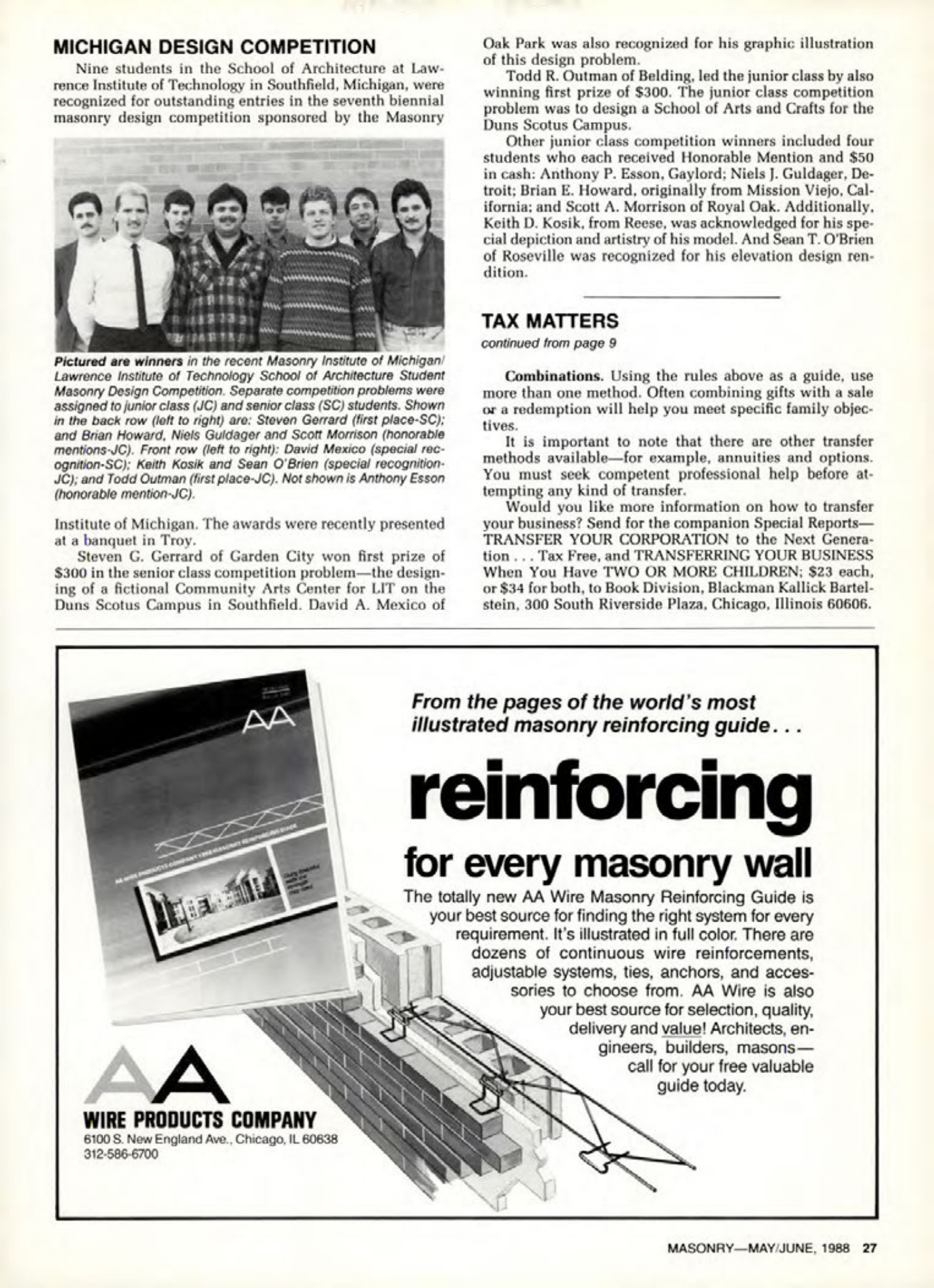 Masonry Magazine June 1988 Page. 27