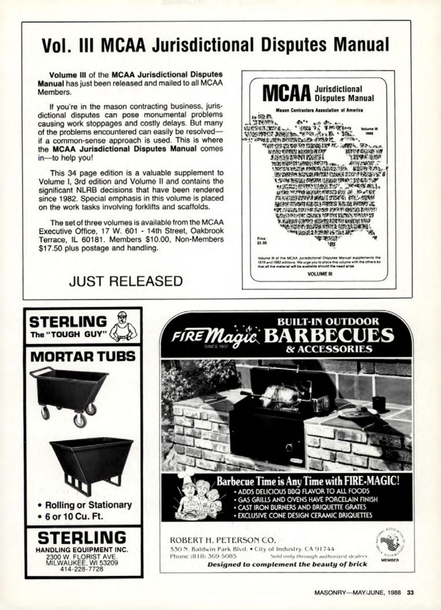 Masonry Magazine June 1988 Page. 33