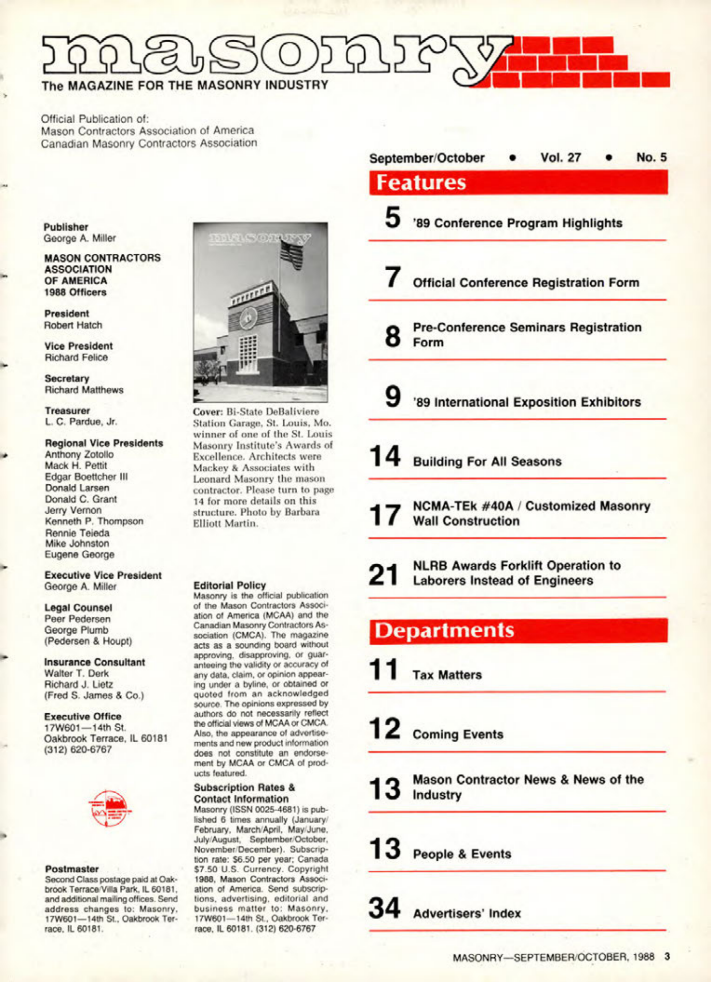 Masonry Magazine October 1988 Page. 3