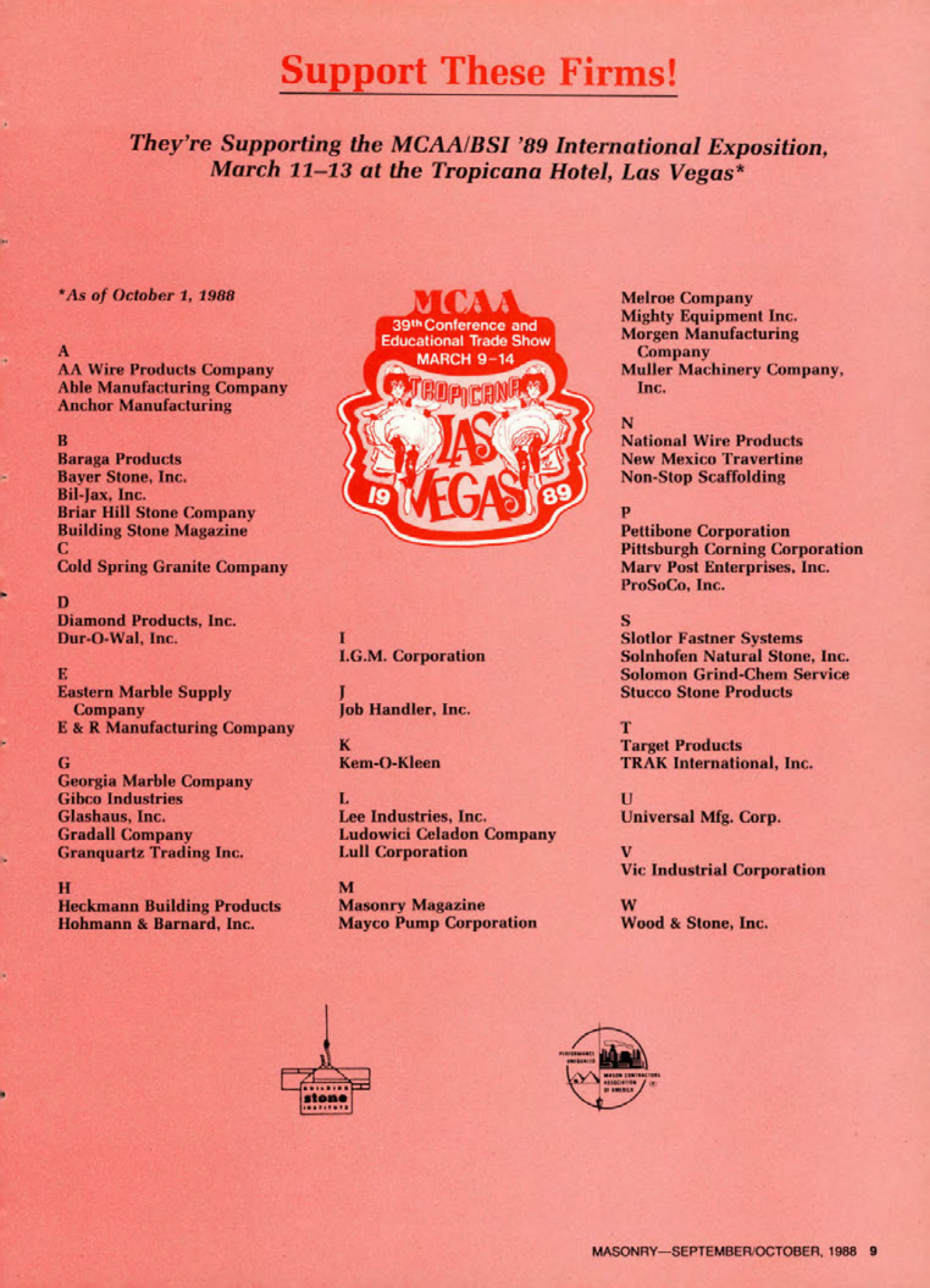 Masonry Magazine October 1988 Page. 9
