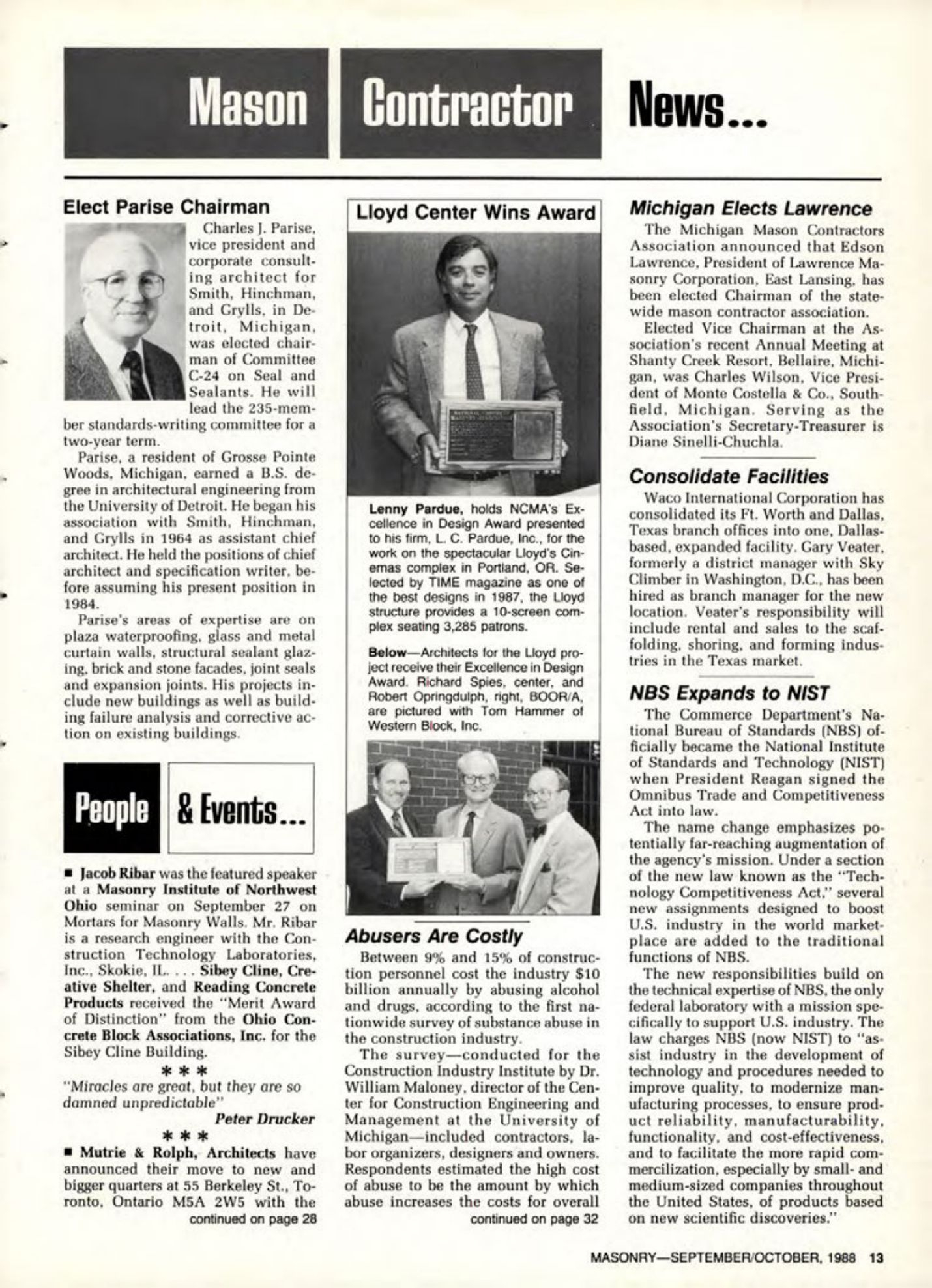 Masonry Magazine October 1988 Page. 13