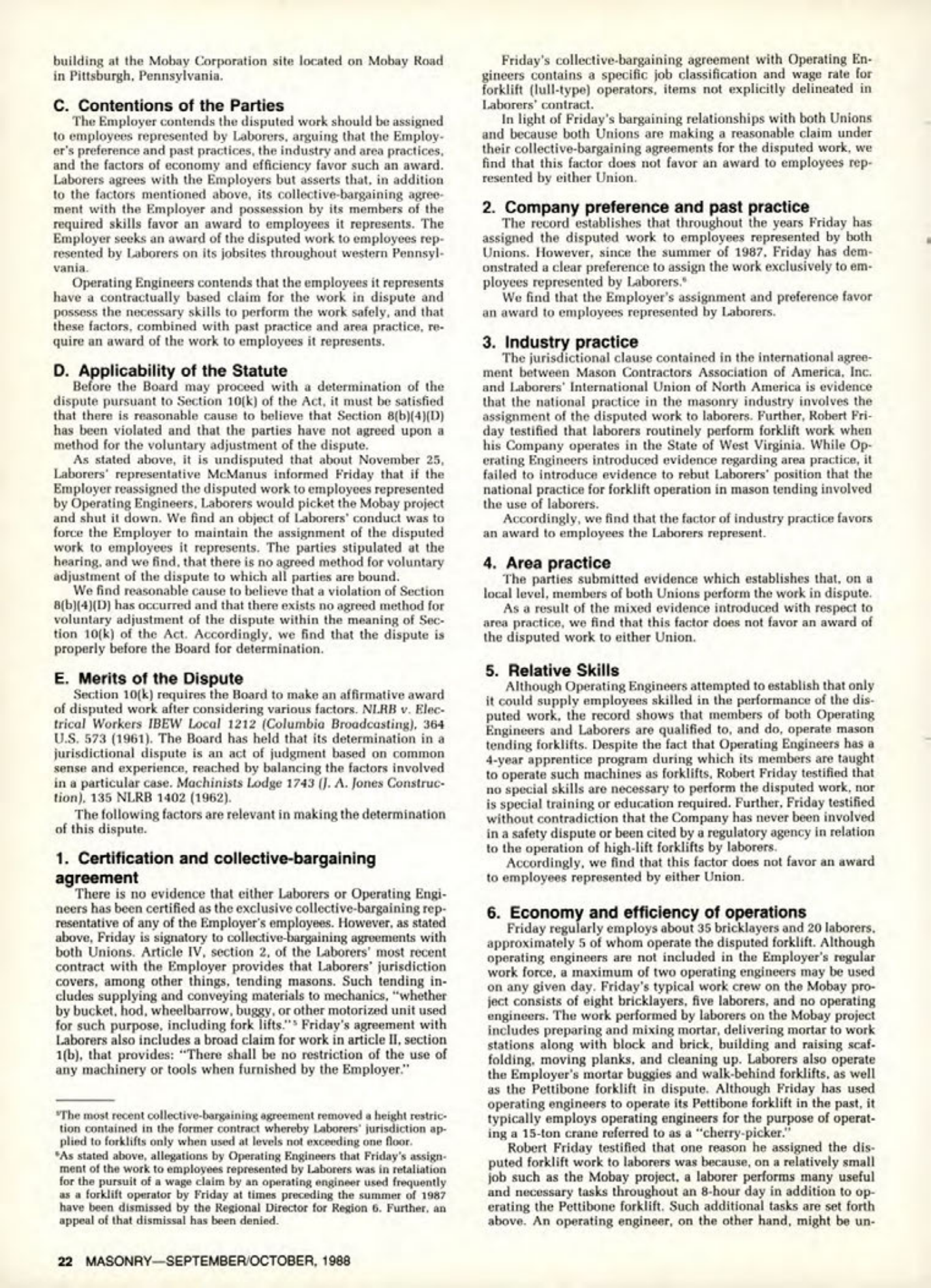 Masonry Magazine October 1988 Page. 22