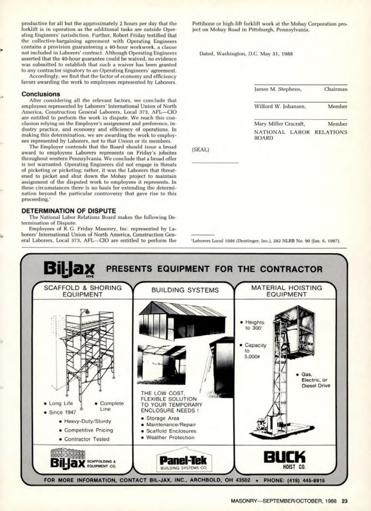 Masonry Magazine October 1988 Page. 23