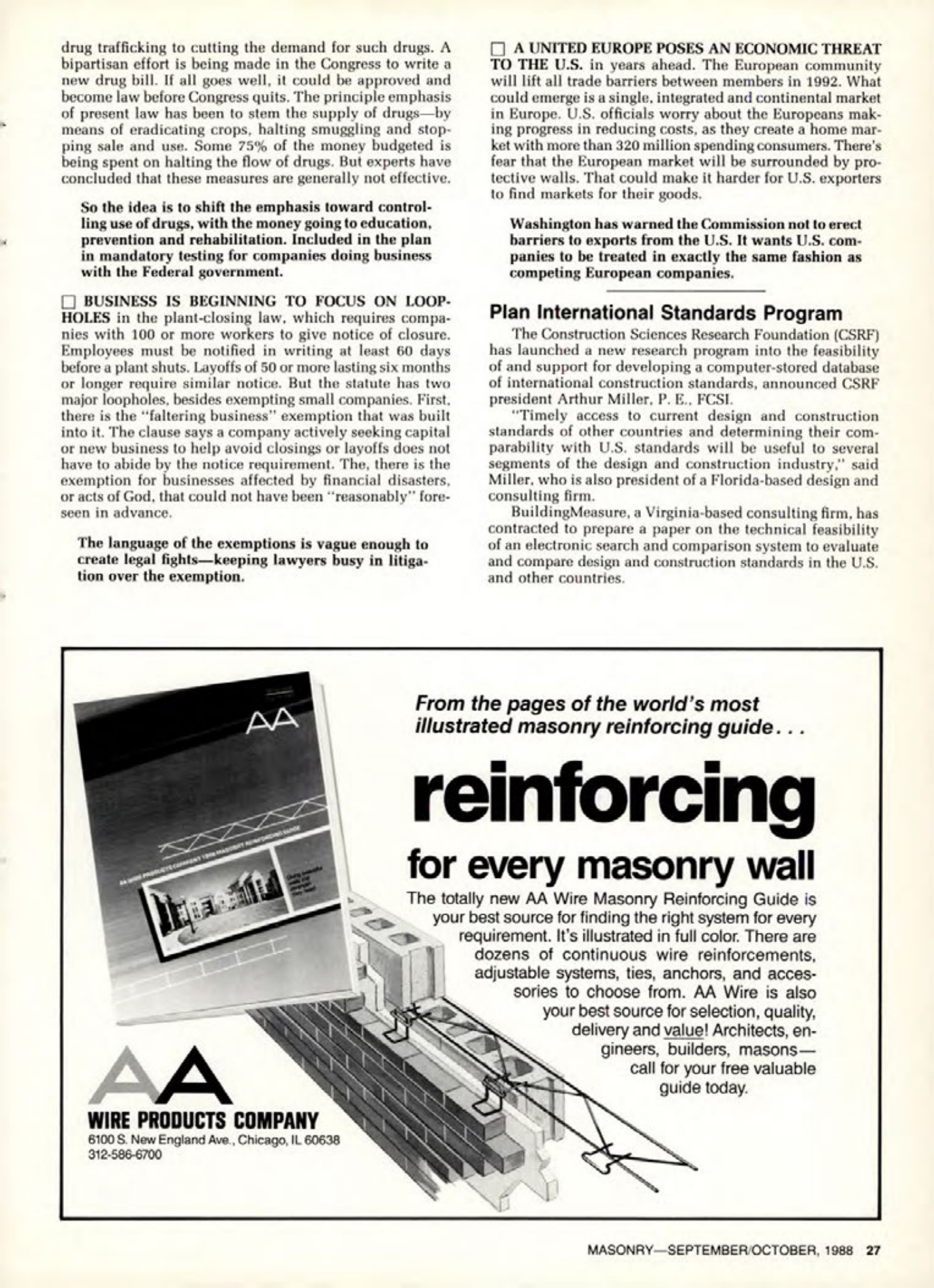Masonry Magazine October 1988 Page. 27