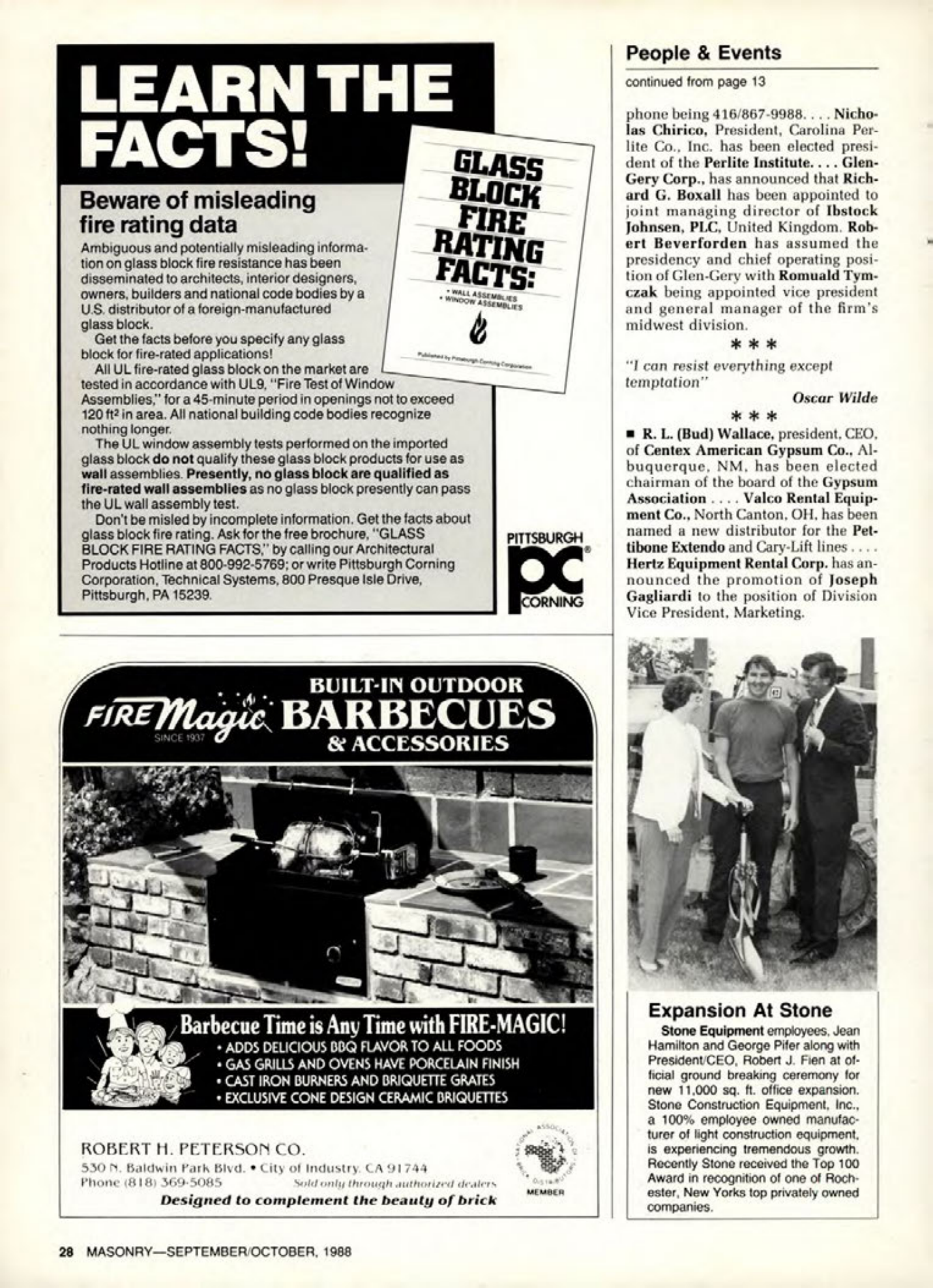 Masonry Magazine October 1988 Page. 28