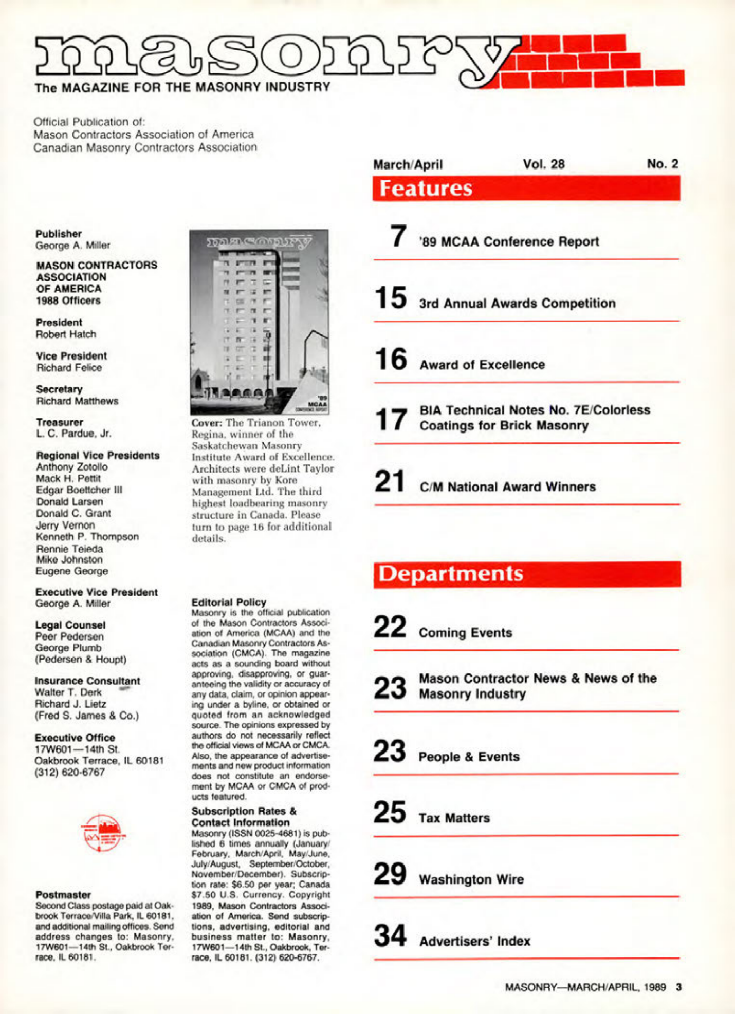 Masonry Magazine April 1989 Page. 3