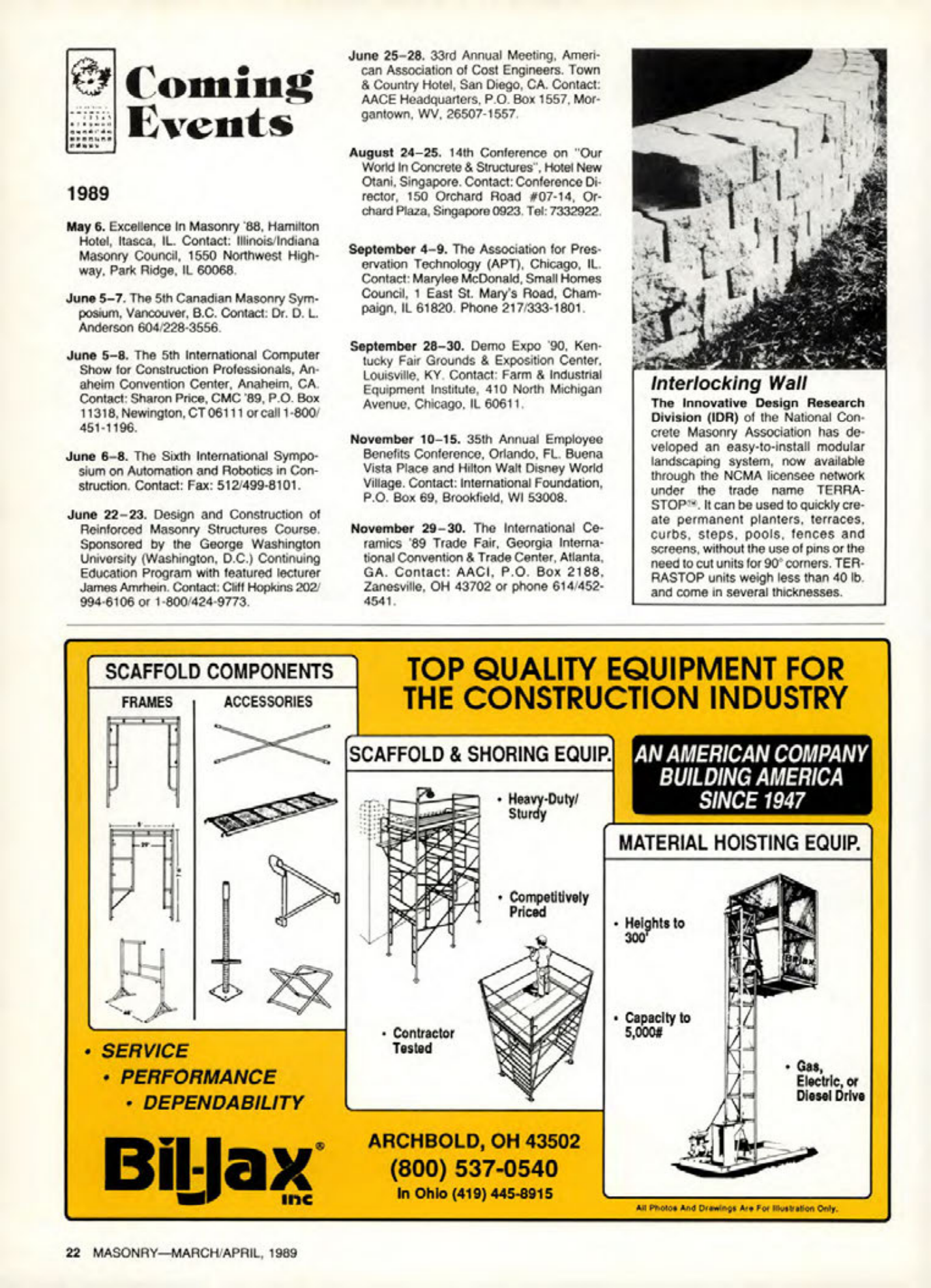 Masonry Magazine April 1989 Page. 22