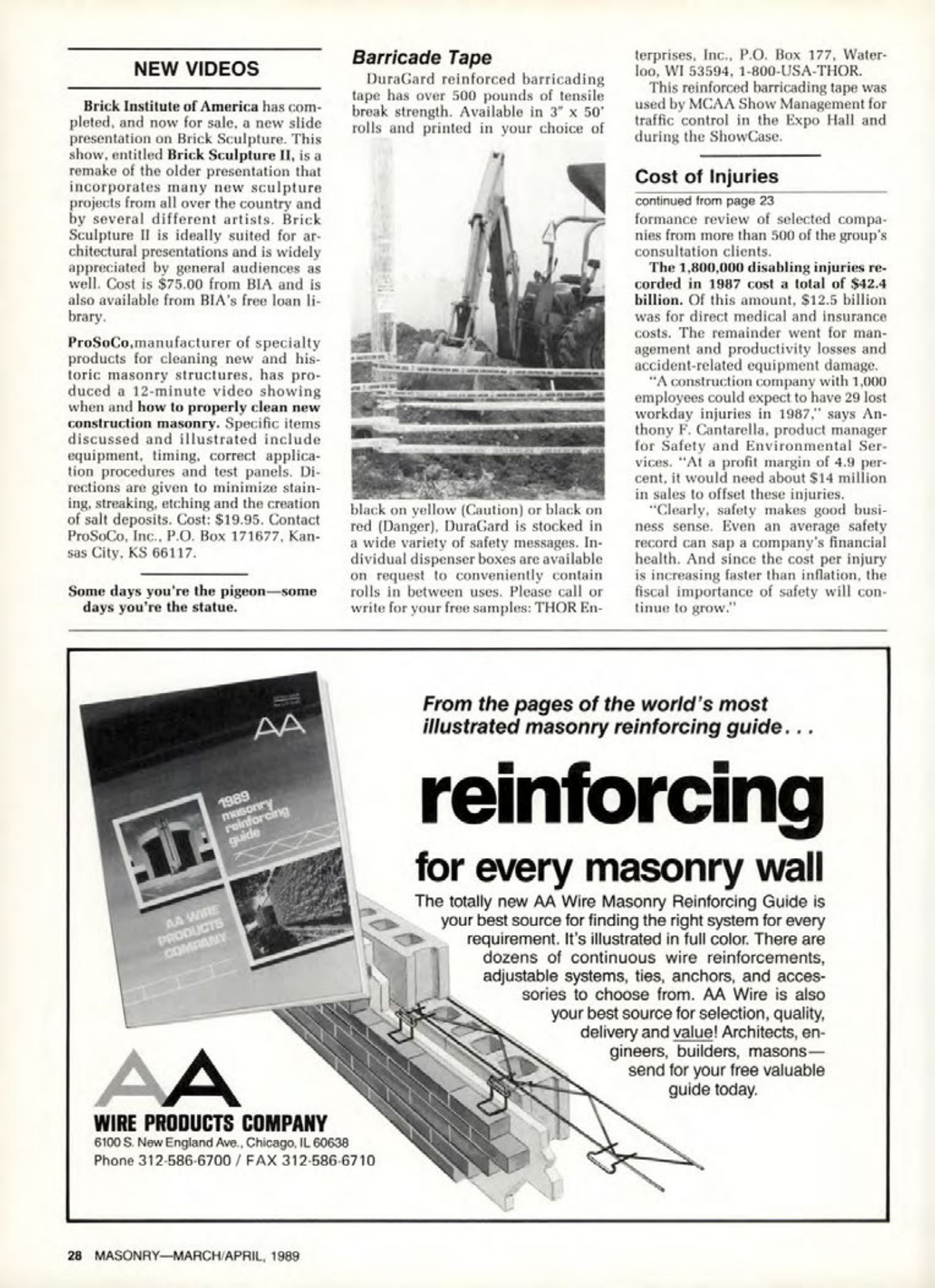 Masonry Magazine April 1989 Page. 28