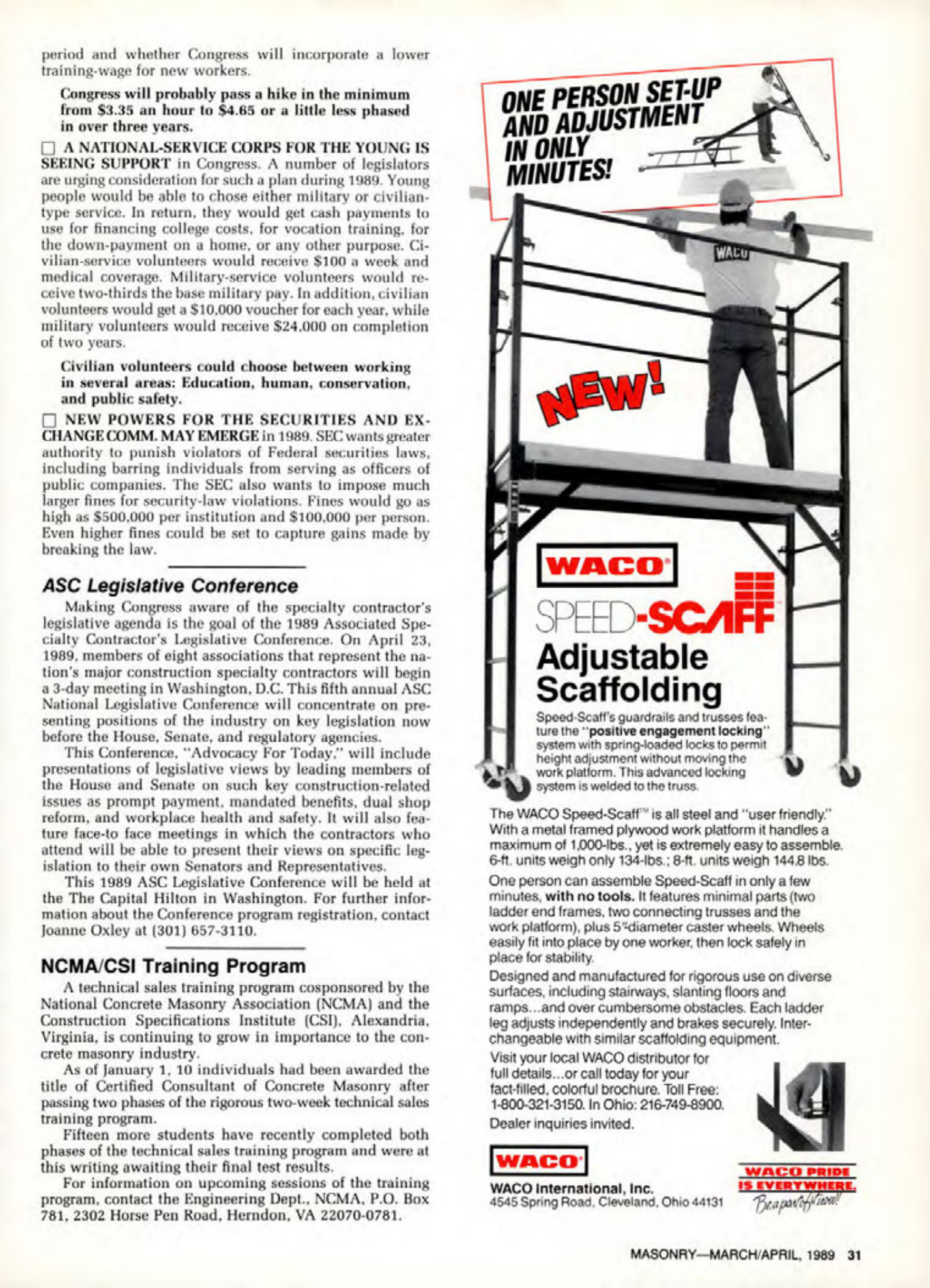 Masonry Magazine April 1989 Page. 31