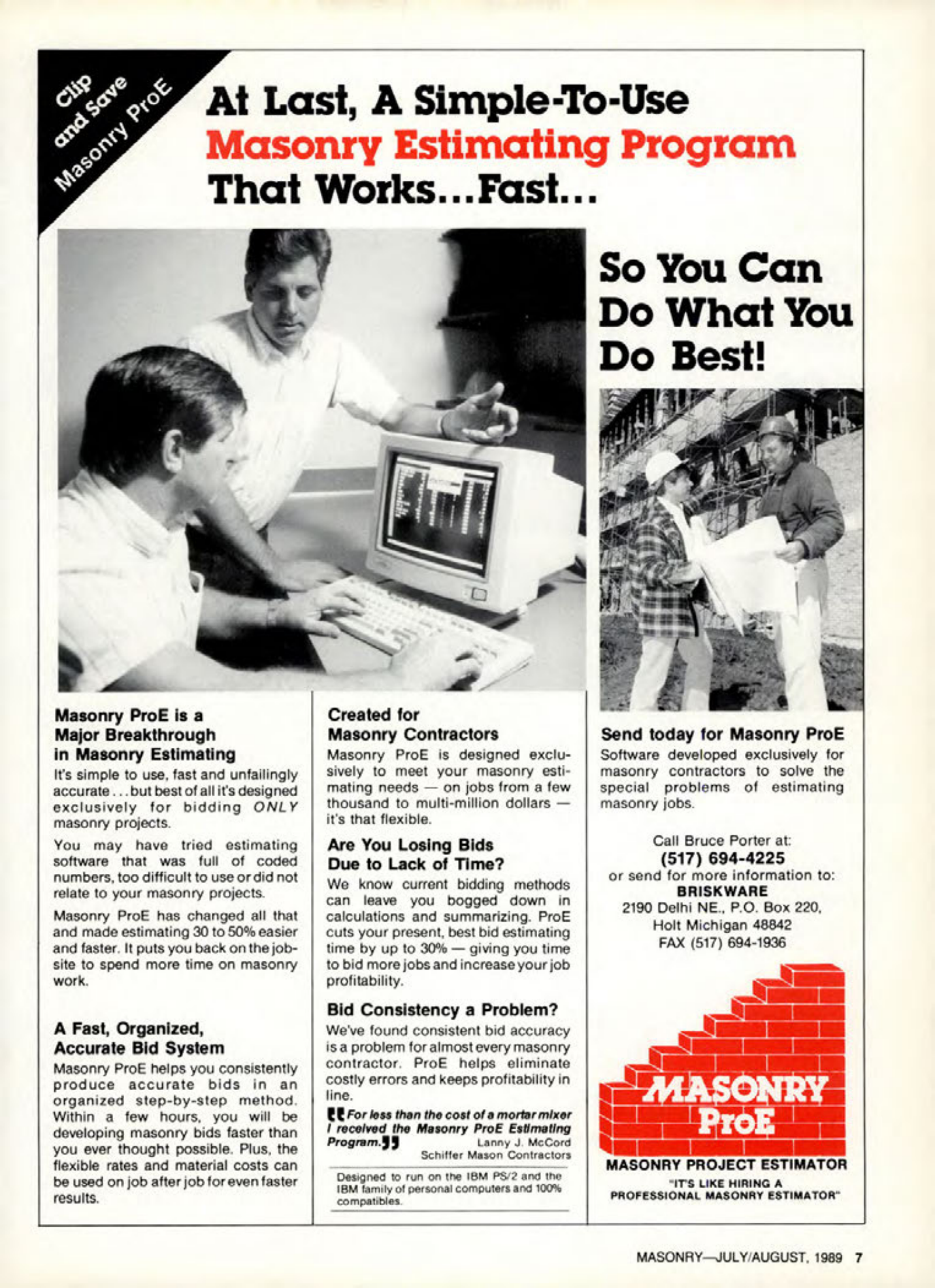 Masonry Magazine August 1989 Page. 7