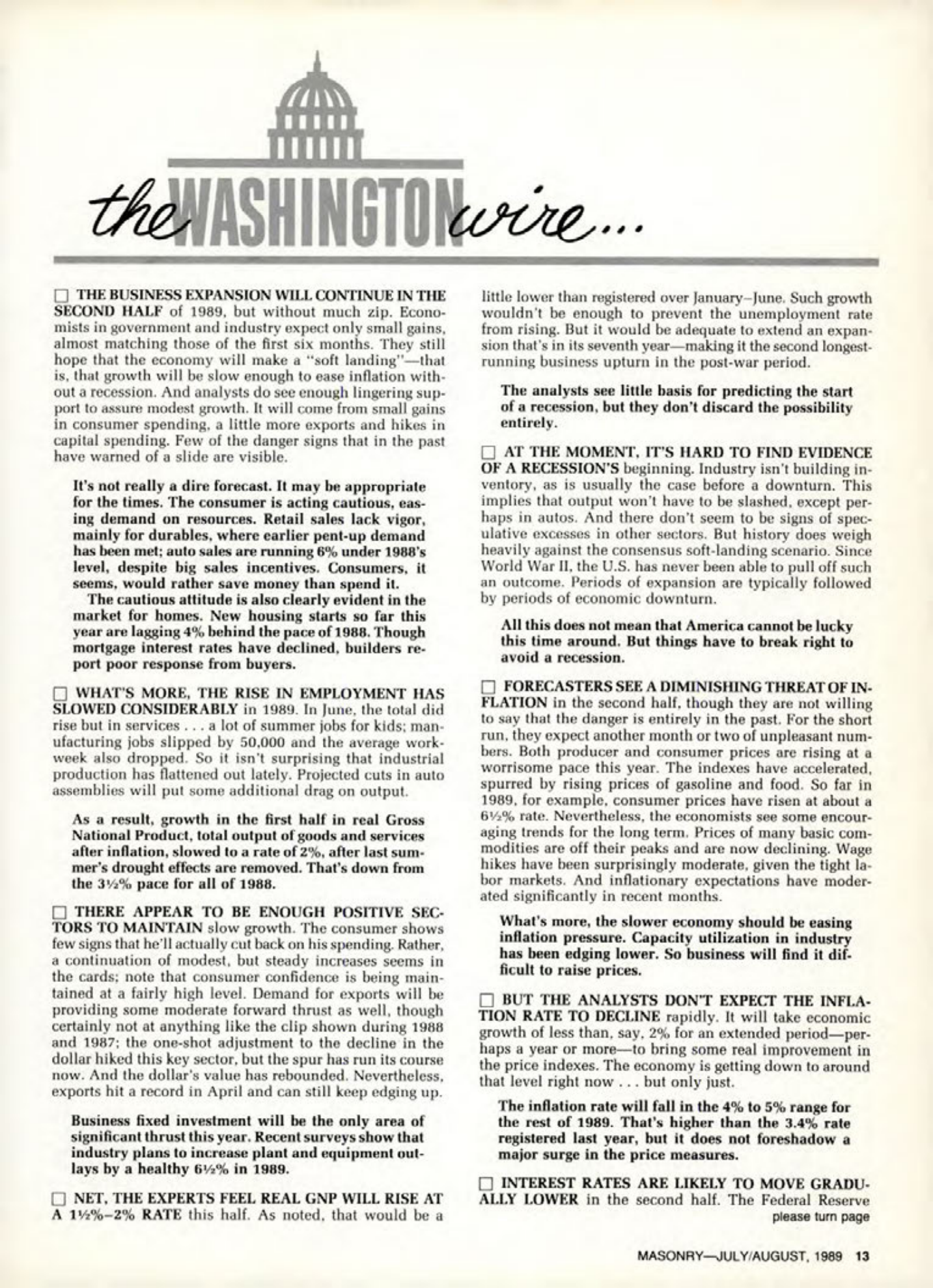 Masonry Magazine August 1989 Page. 13
