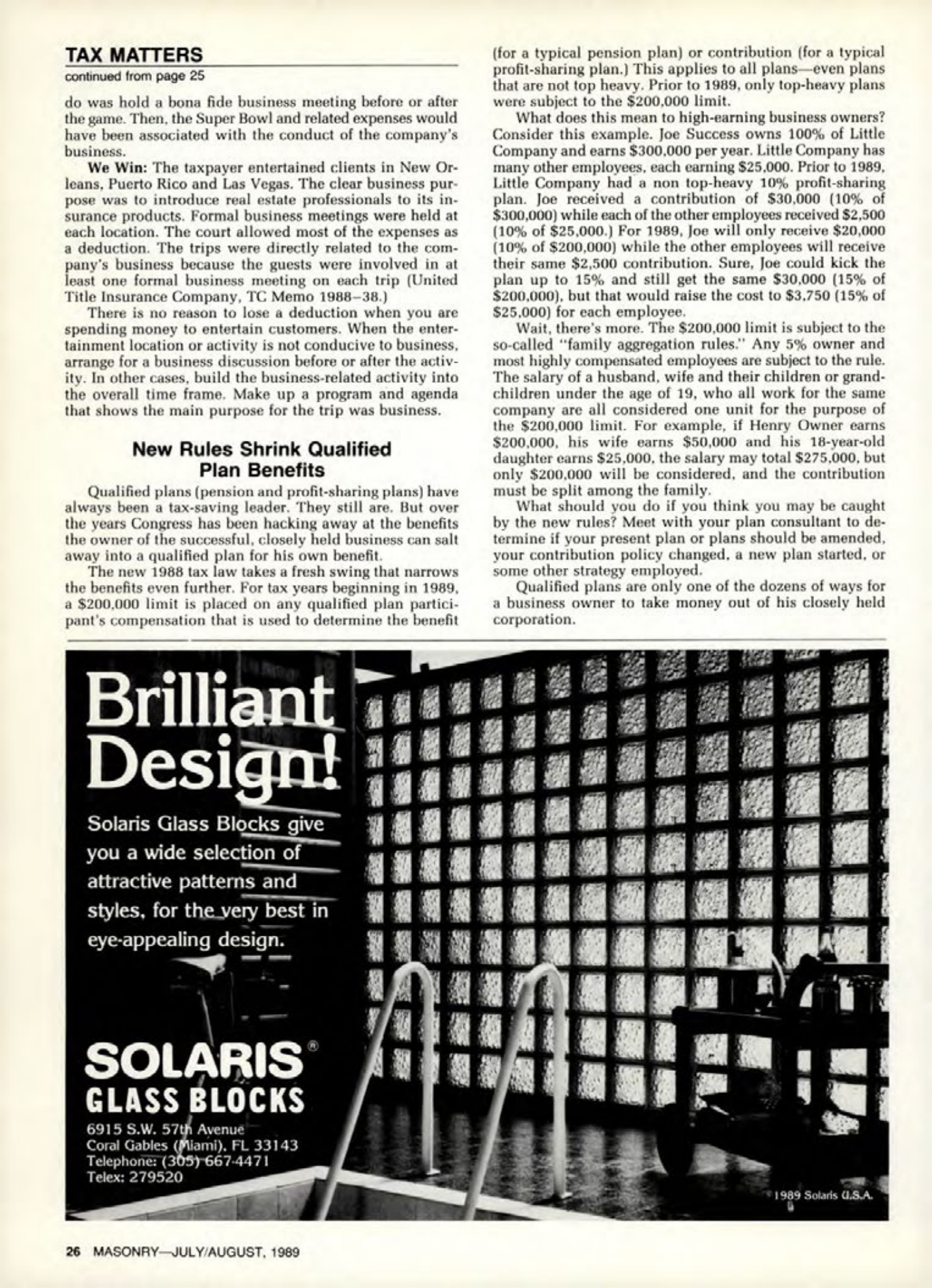 Masonry Magazine August 1989 Page. 26