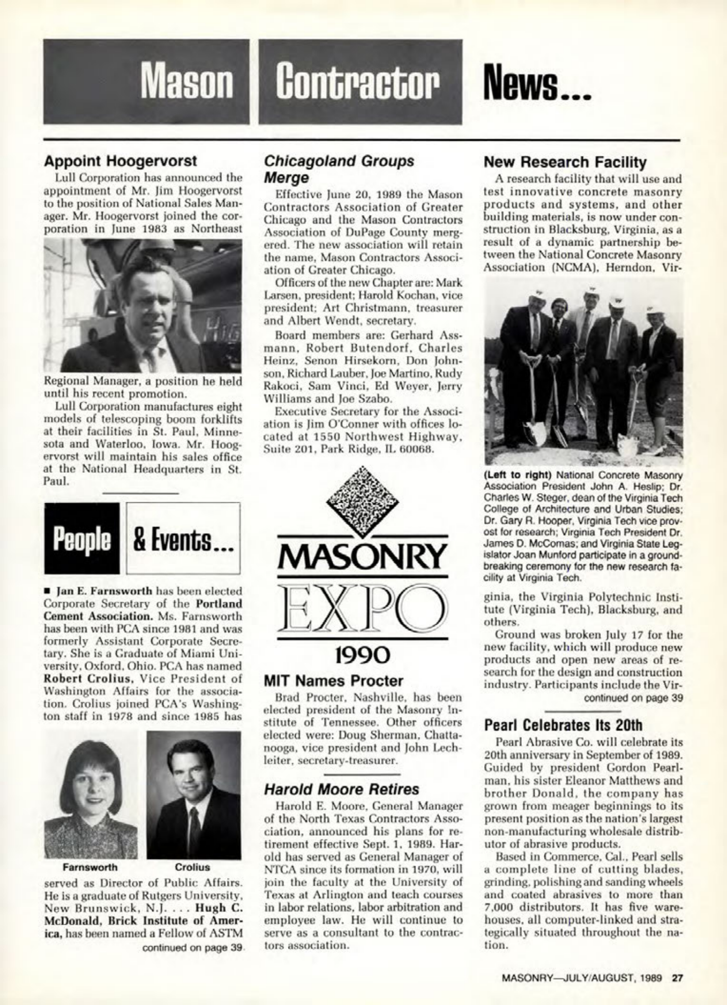 Masonry Magazine August 1989 Page. 27