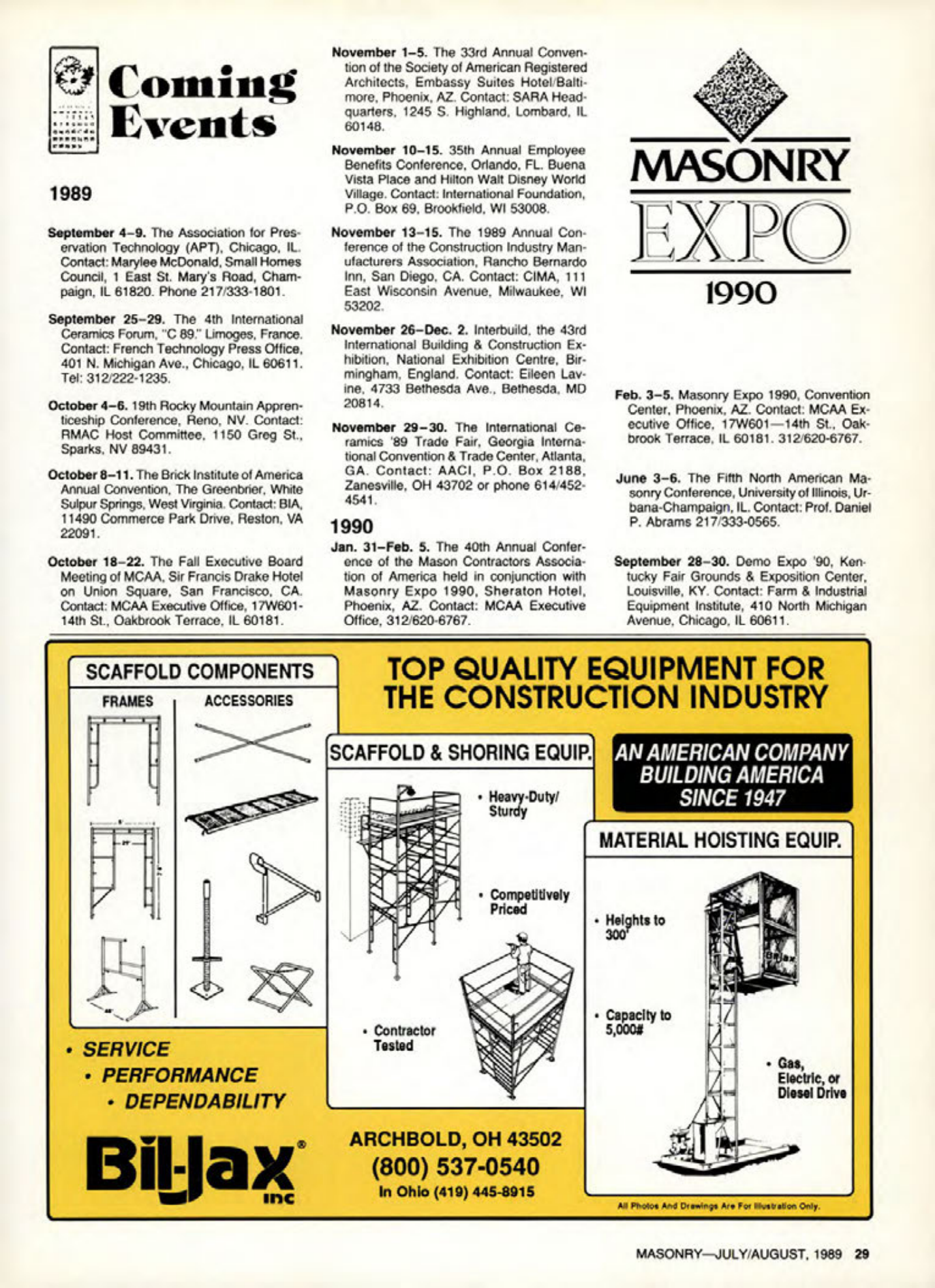Masonry Magazine August 1989 Page. 29