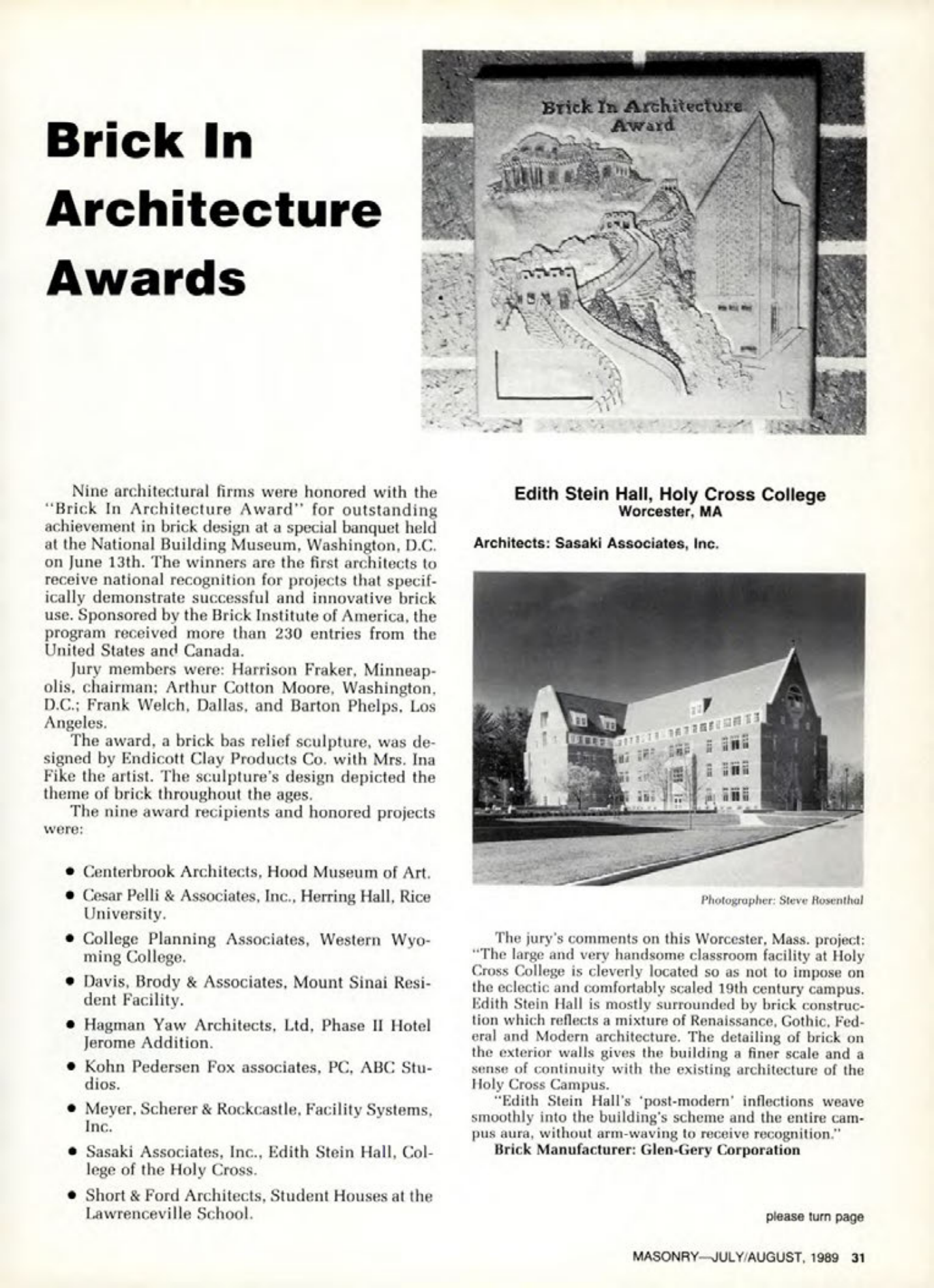 Masonry Magazine August 1989 Page. 31