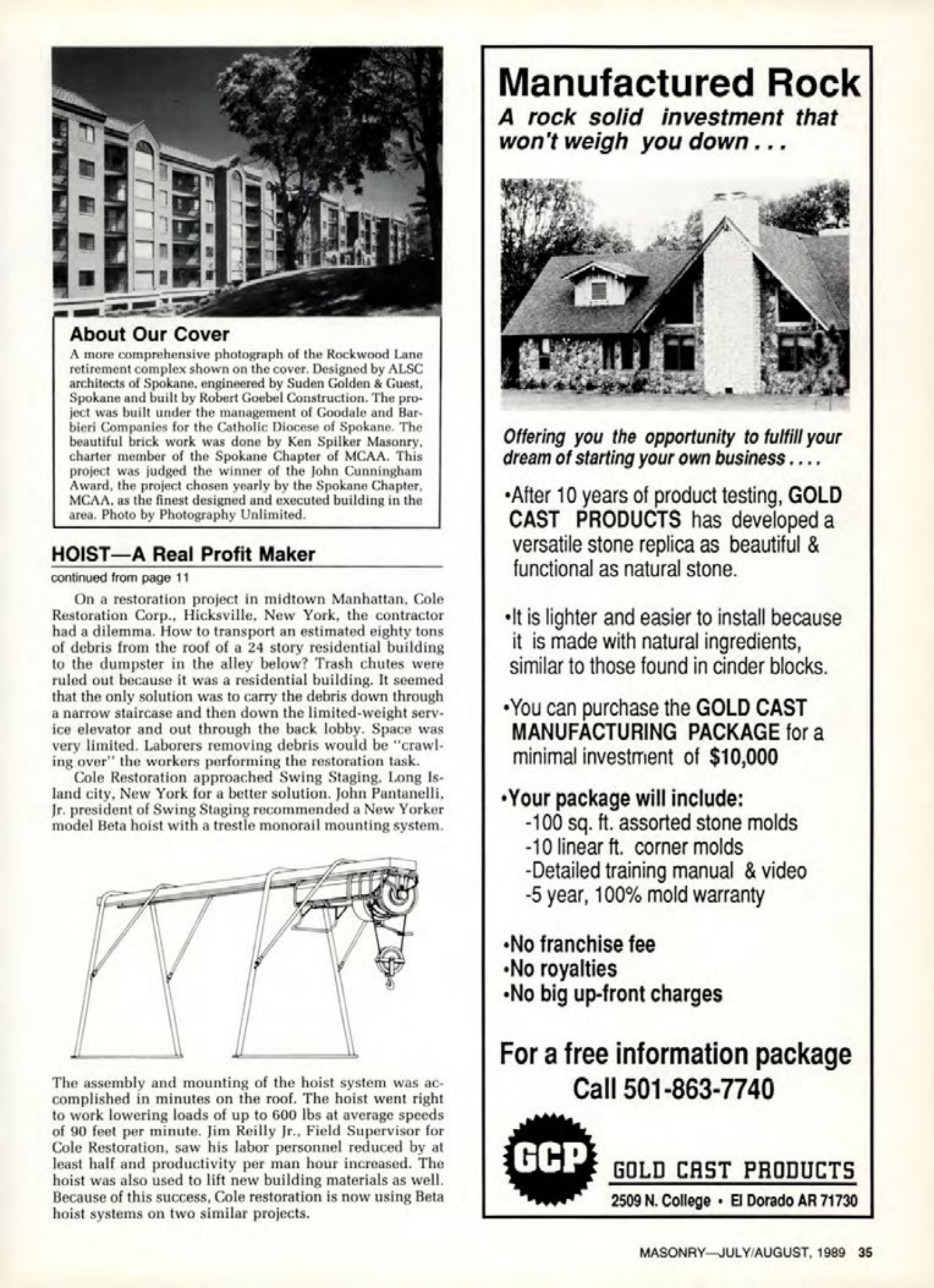 Masonry Magazine August 1989 Page. 35