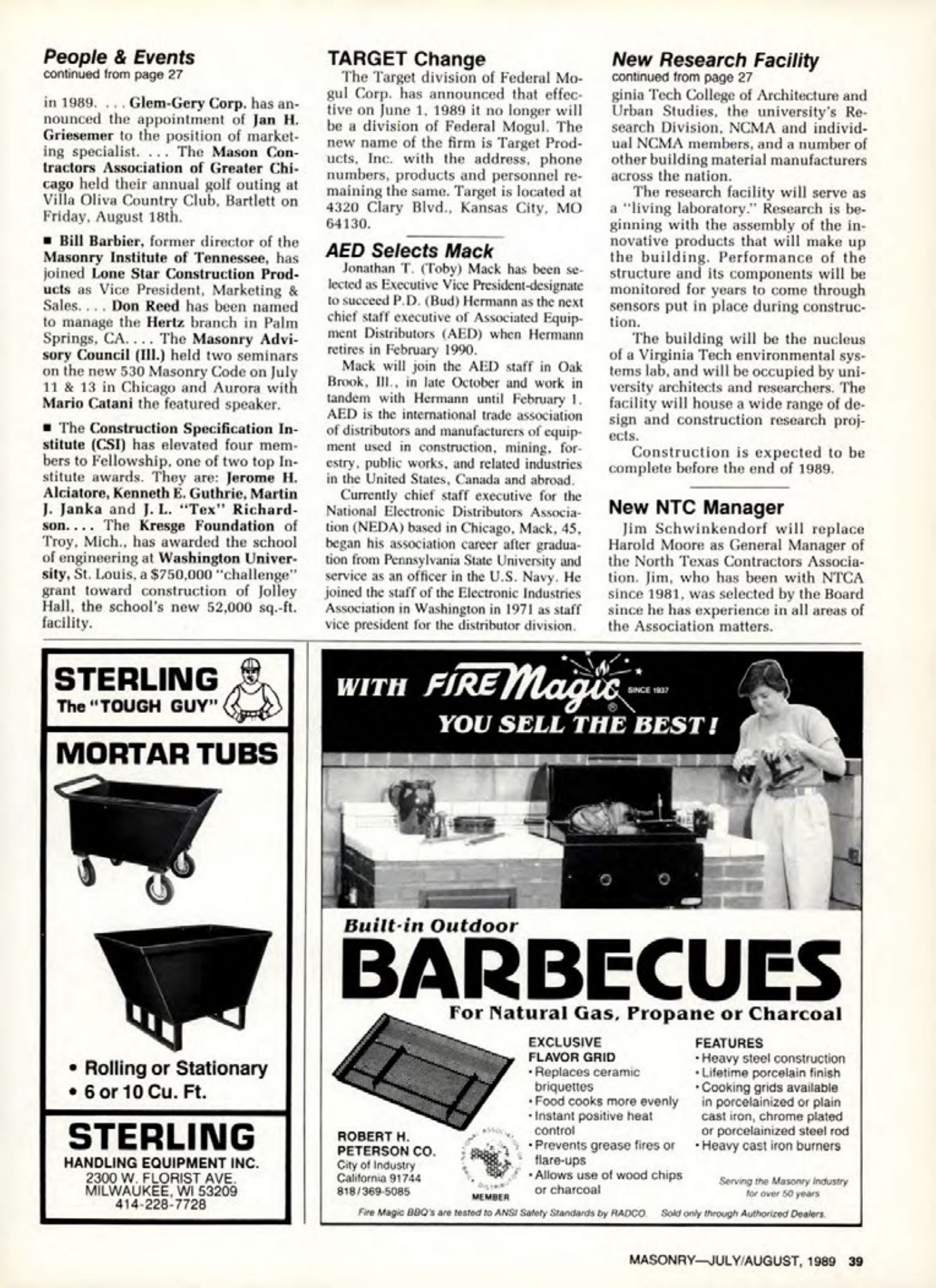 Masonry Magazine August 1989 Page. 39
