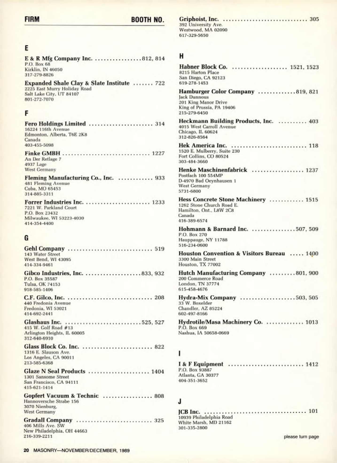 Masonry Magazine December 1989 Page. 20