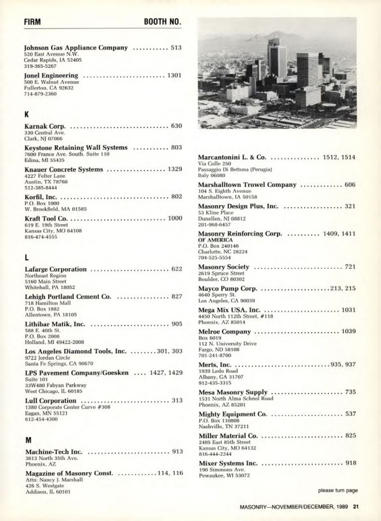Masonry Magazine December 1989 Page. 21