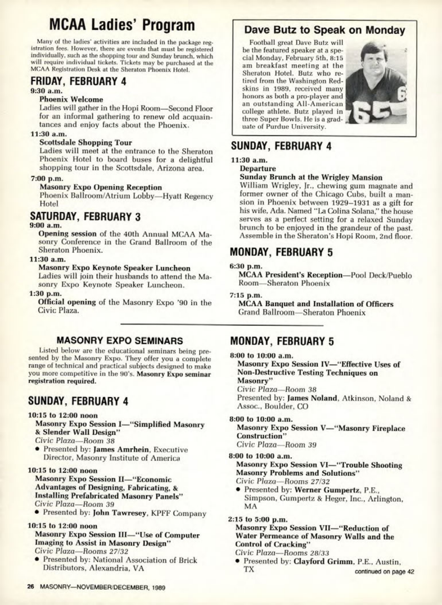 Masonry Magazine December 1989 Page. 26