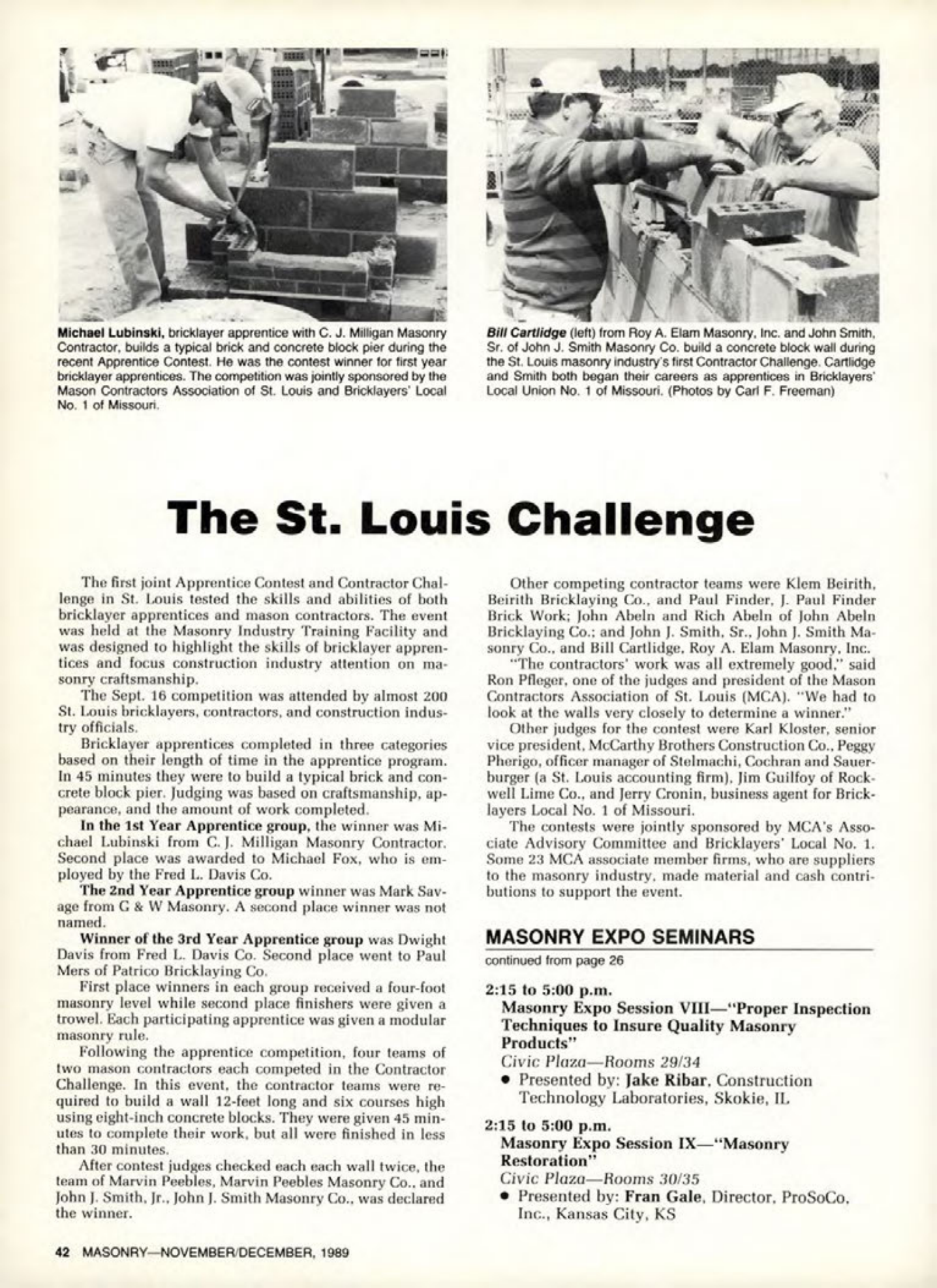 Masonry Magazine December 1989 Page. 42