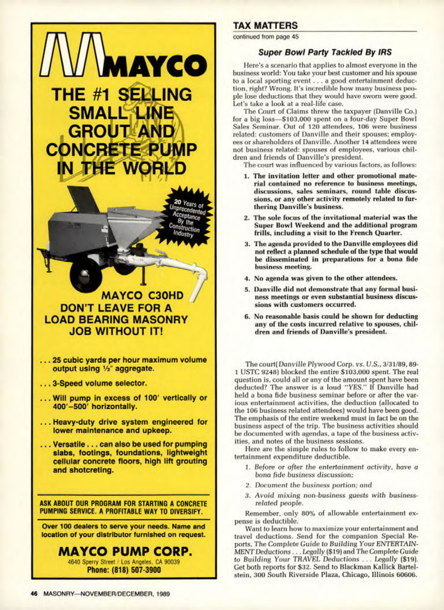 Masonry Magazine December 1989 Page. 46