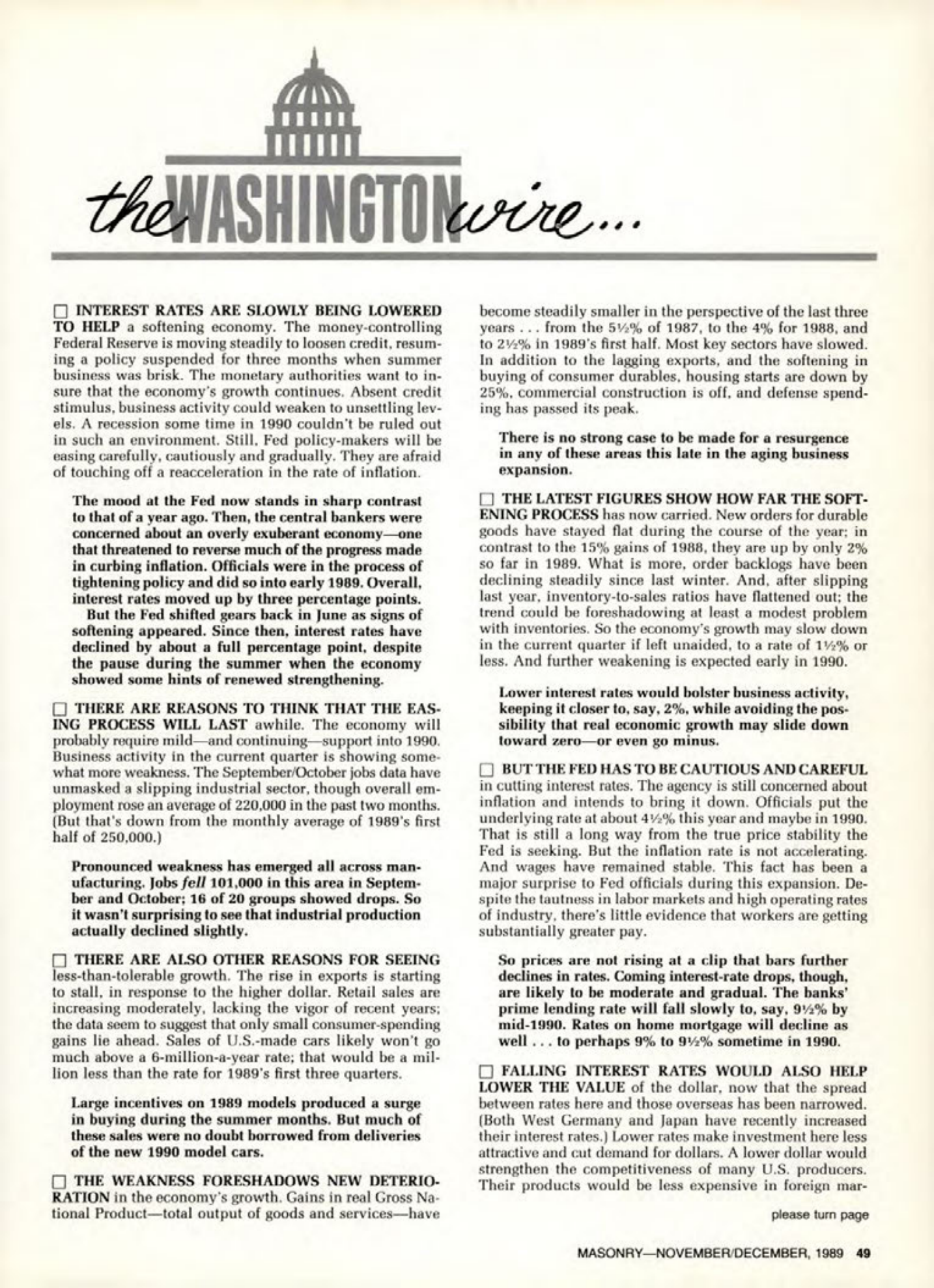 Masonry Magazine December 1989 Page. 49