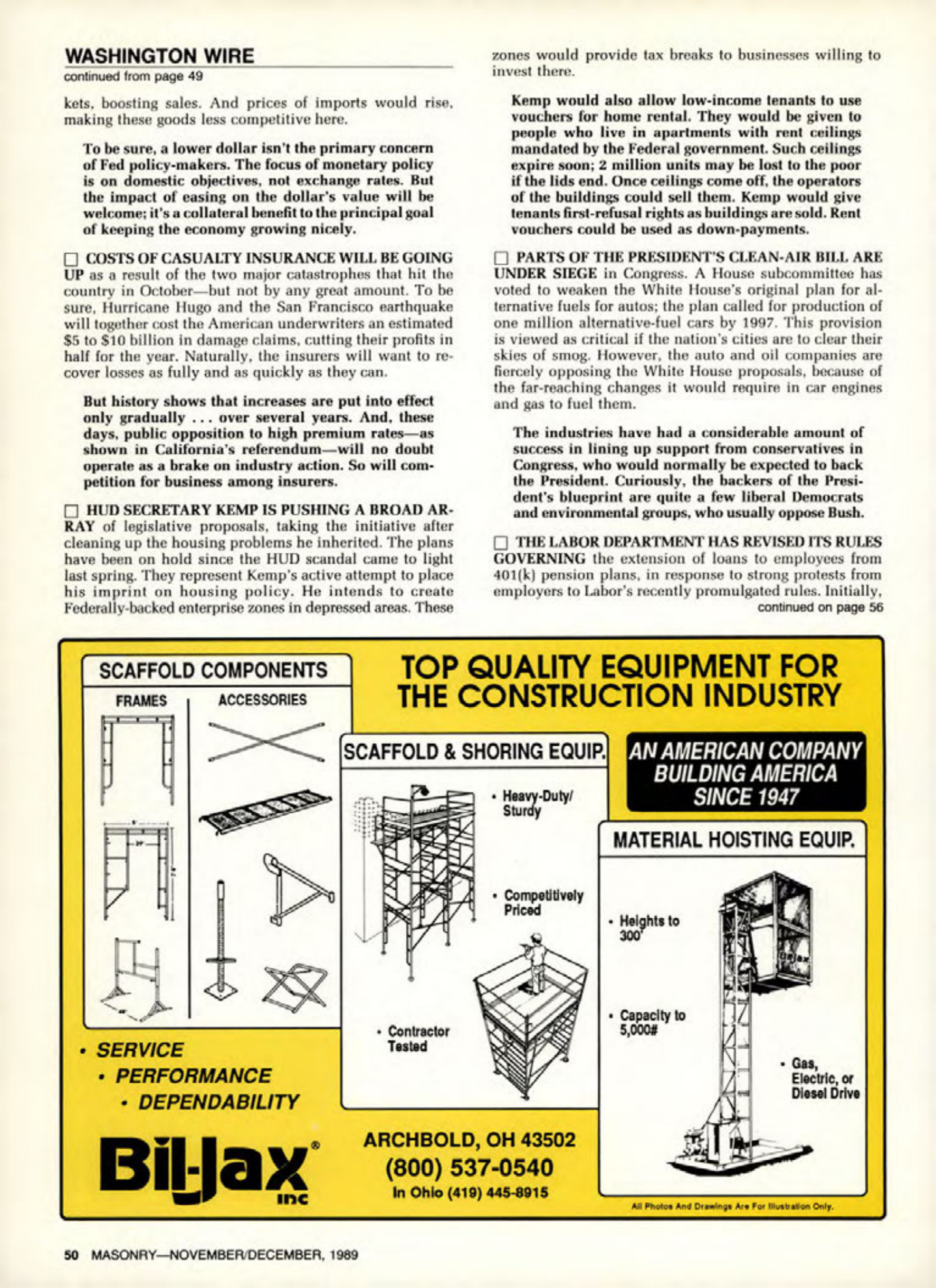 Masonry Magazine December 1989 Page. 50