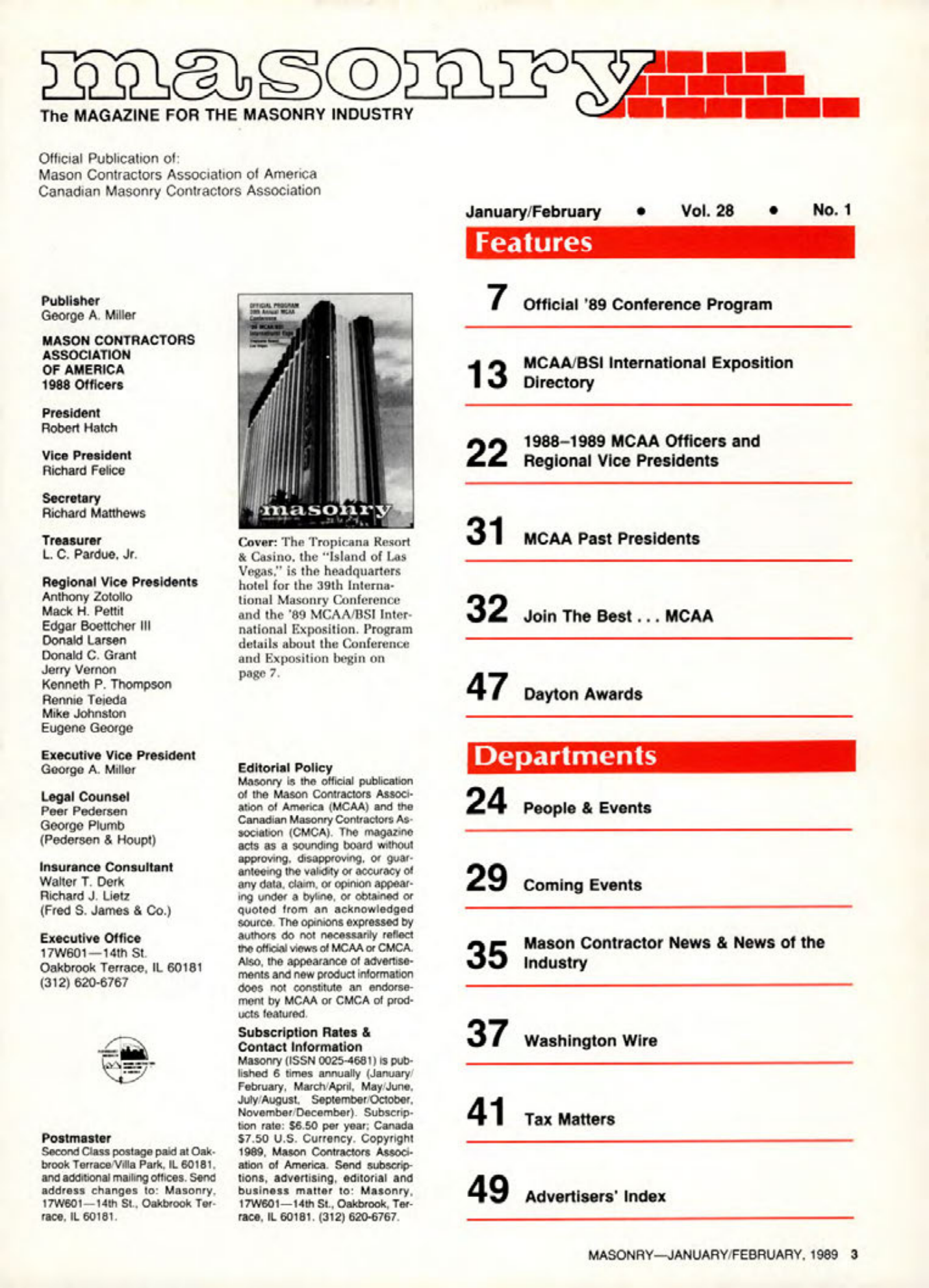 Masonry Magazine February 1989 Page. 3