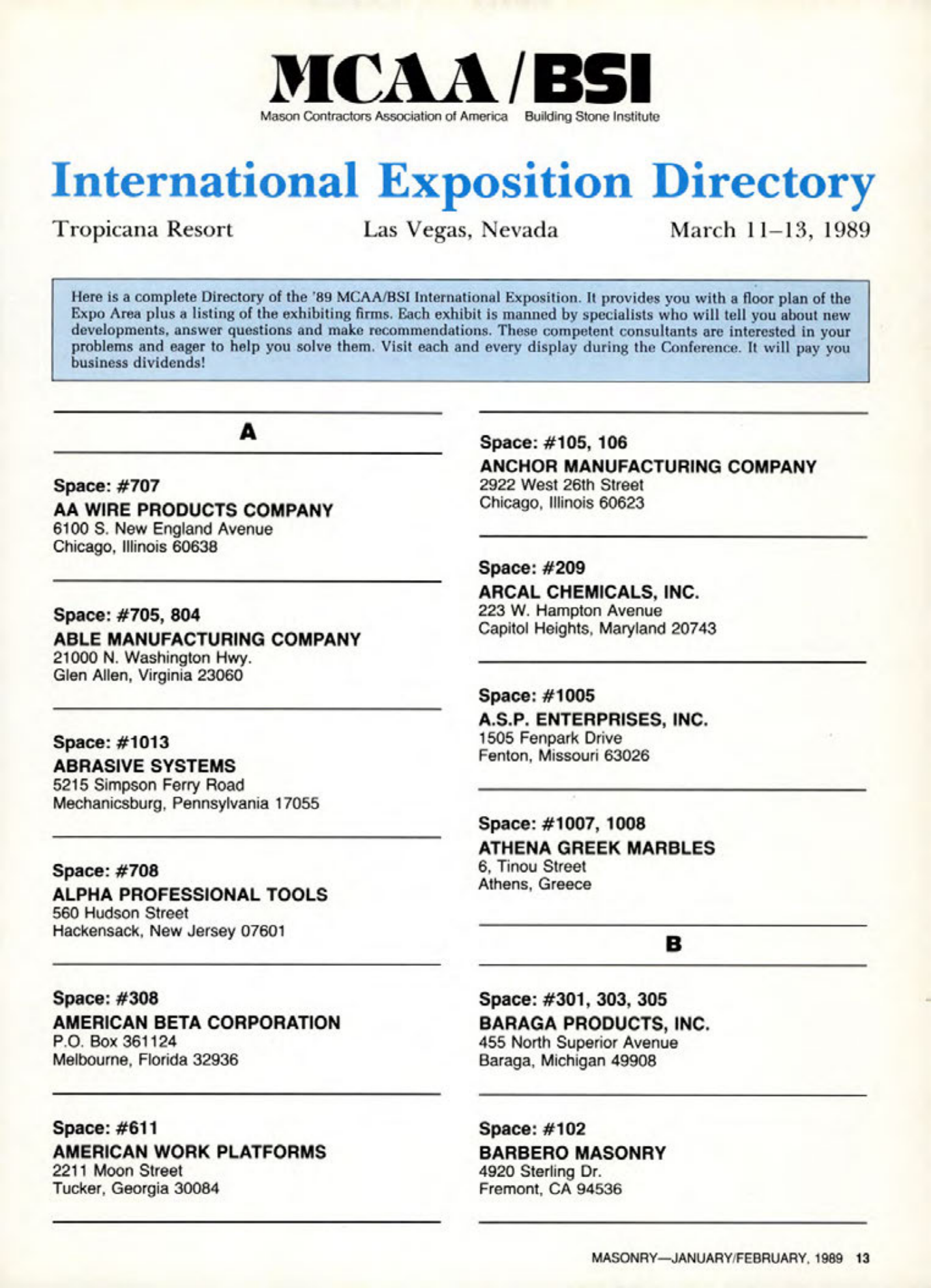 Masonry Magazine February 1989 Page. 13
