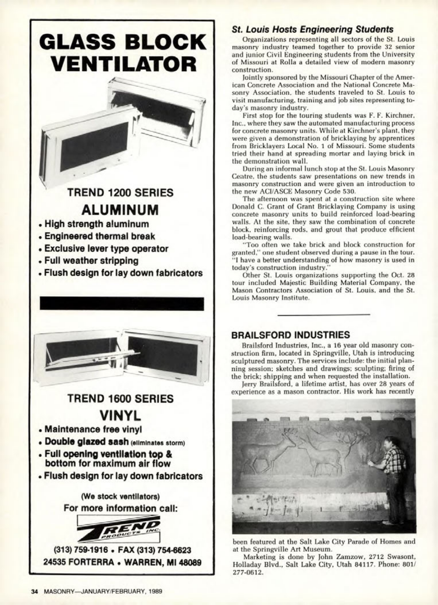 Masonry Magazine February 1989 Page. 34