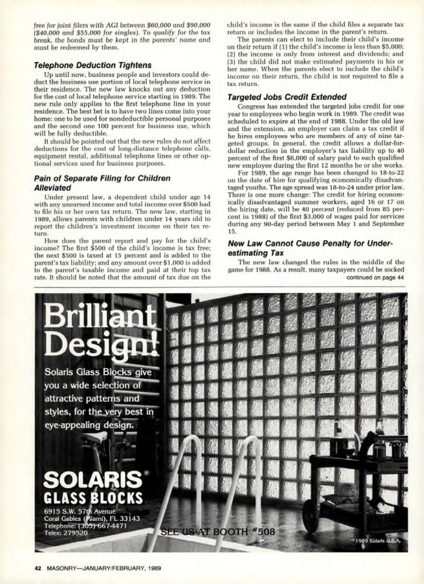 Masonry Magazine February 1989 Page. 42