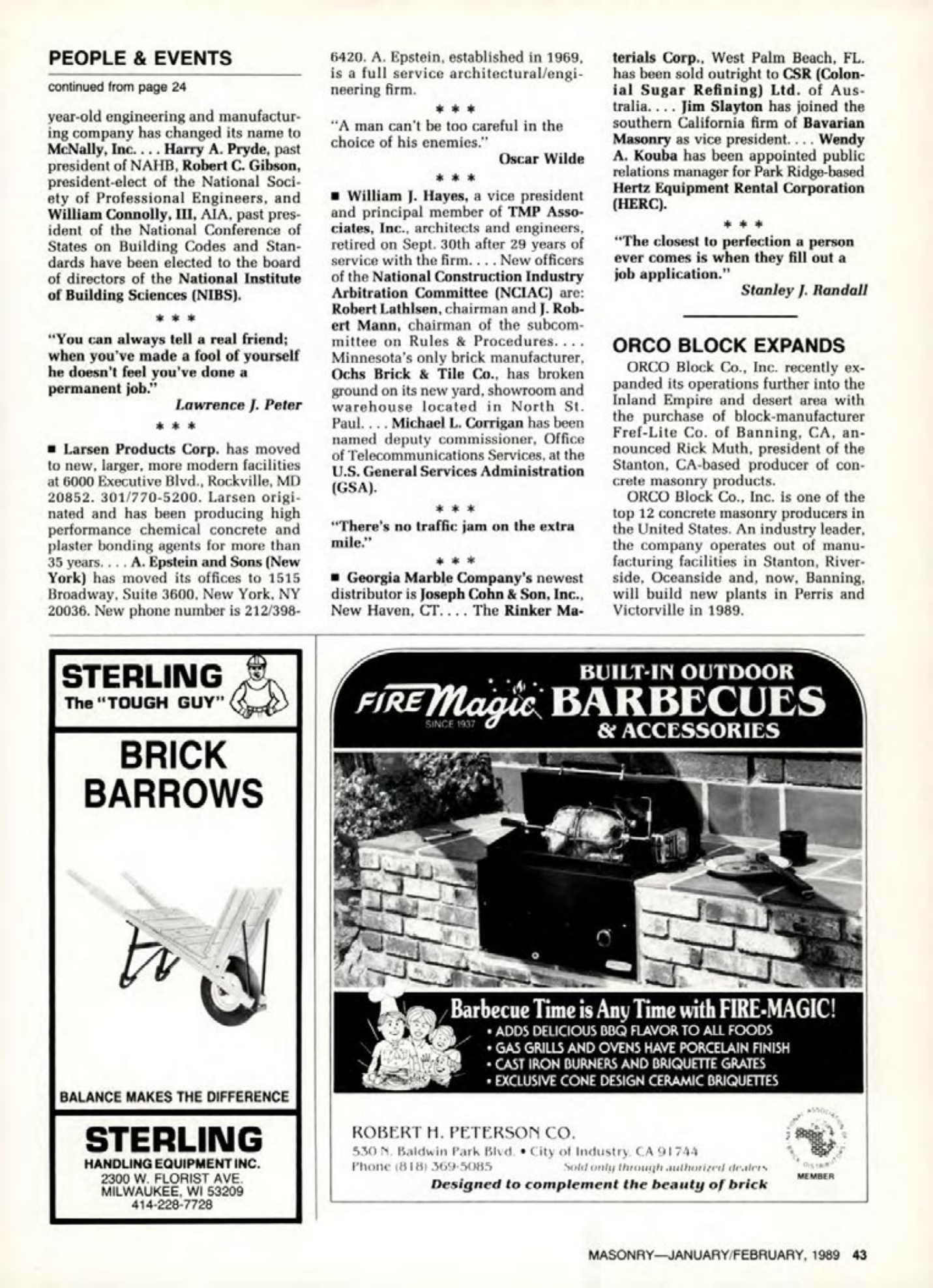 Masonry Magazine February 1989 Page. 43