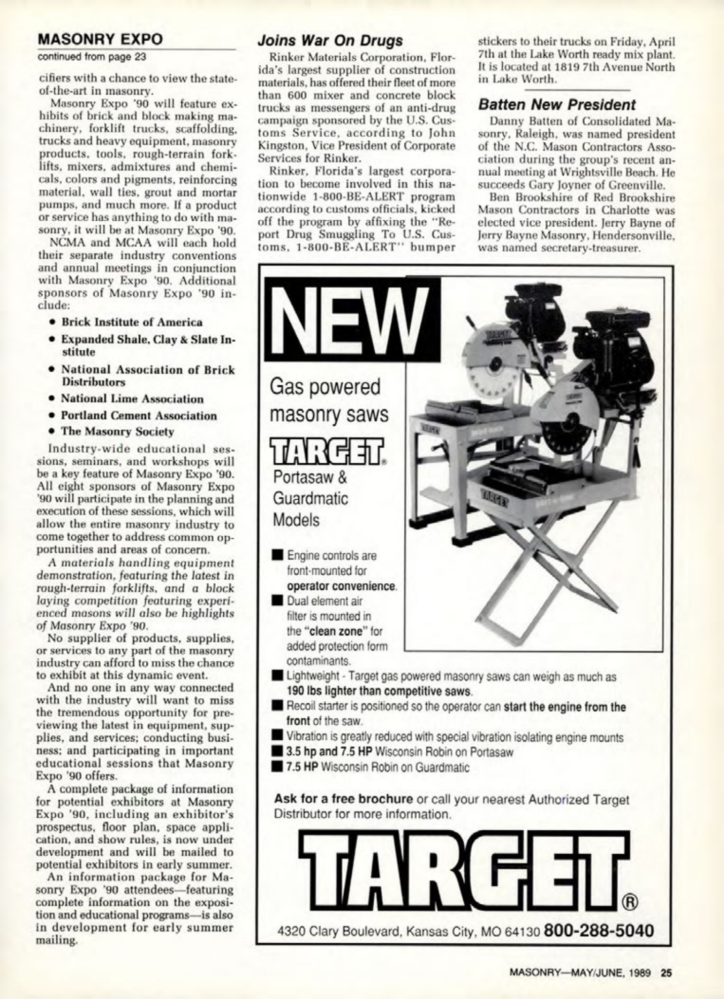 Masonry Magazine June 1989 Page. 25